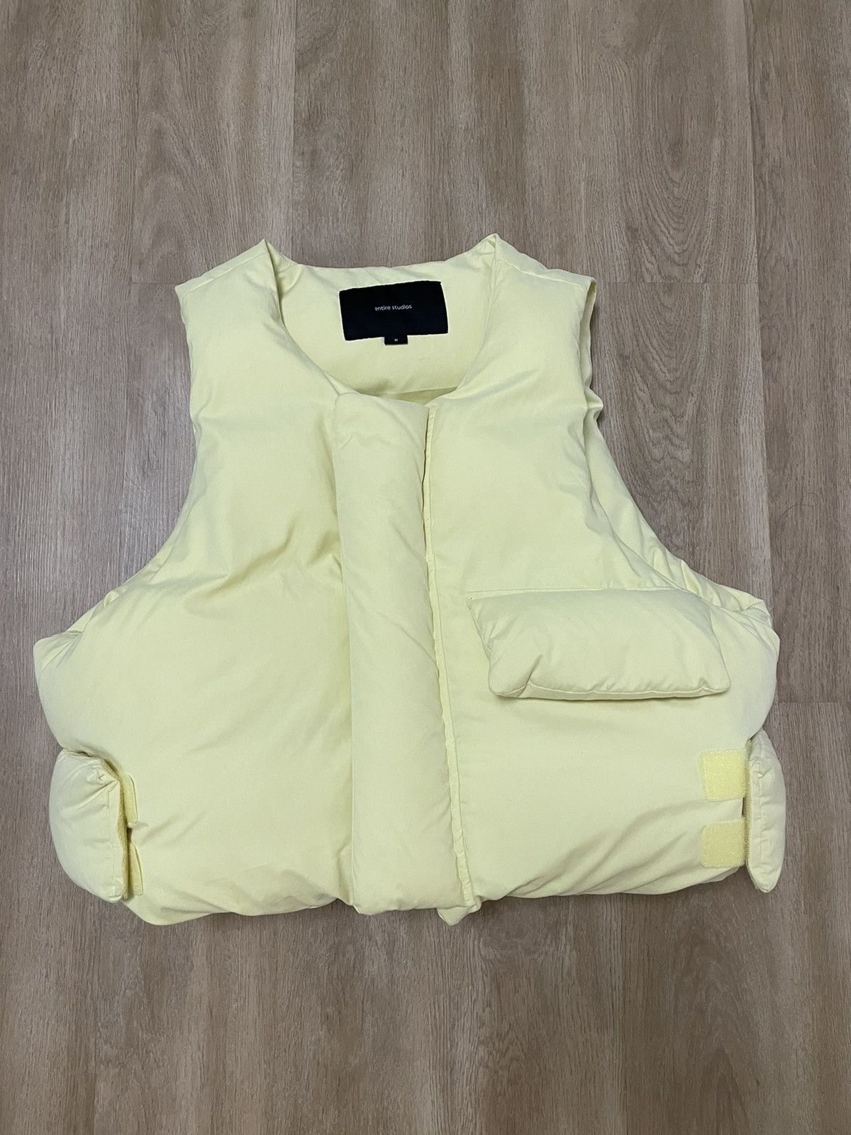 image of Entire Studios Yellow Pillow Vest, Men's (Size Medium)