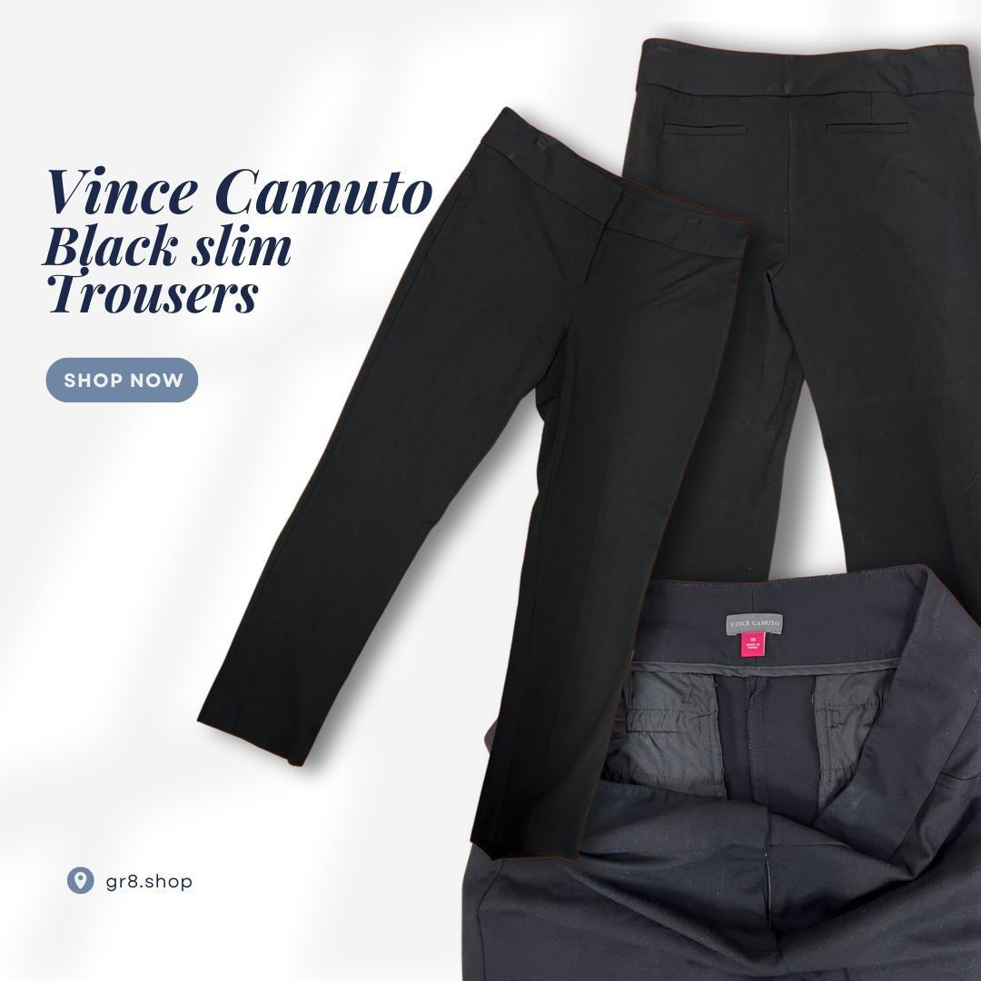 Vince Camuto Vince Camuto Women’s Black Slim Fit Trousers Size 10 Tailore Size 32" / US 10 / IT 46 - 1 Thumbnail
