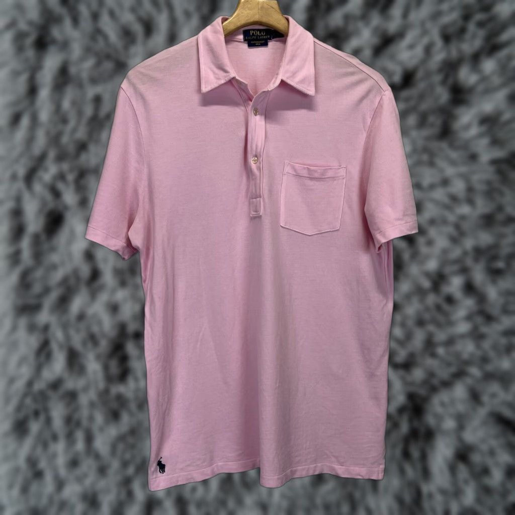 Polo Ralph Lauren Mens Polo Ralph Lauren Featherweight Meah Polo Shirt Sz M VGUC Pink Size US M / EU 48-50 / 2 - 1 Thumbnail