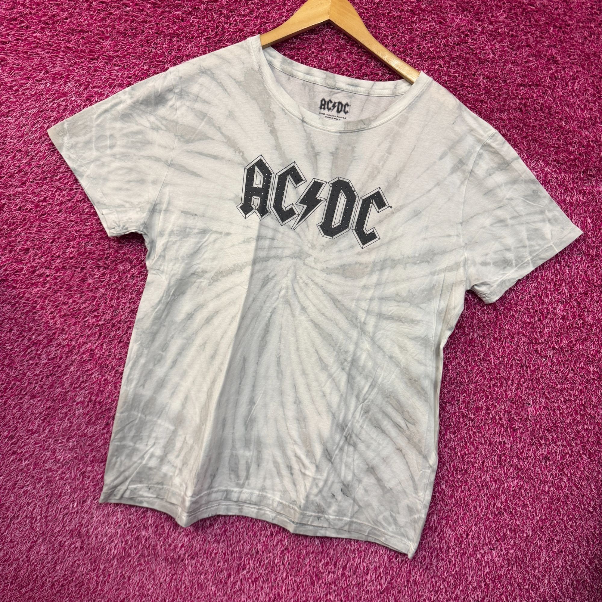 AC/DC AC/DC Bedazzled Spell Out Logo Hard Rock Band Tie Dye 2XL Size US XXL / EU 58 / 5 - 3 Thumbnail