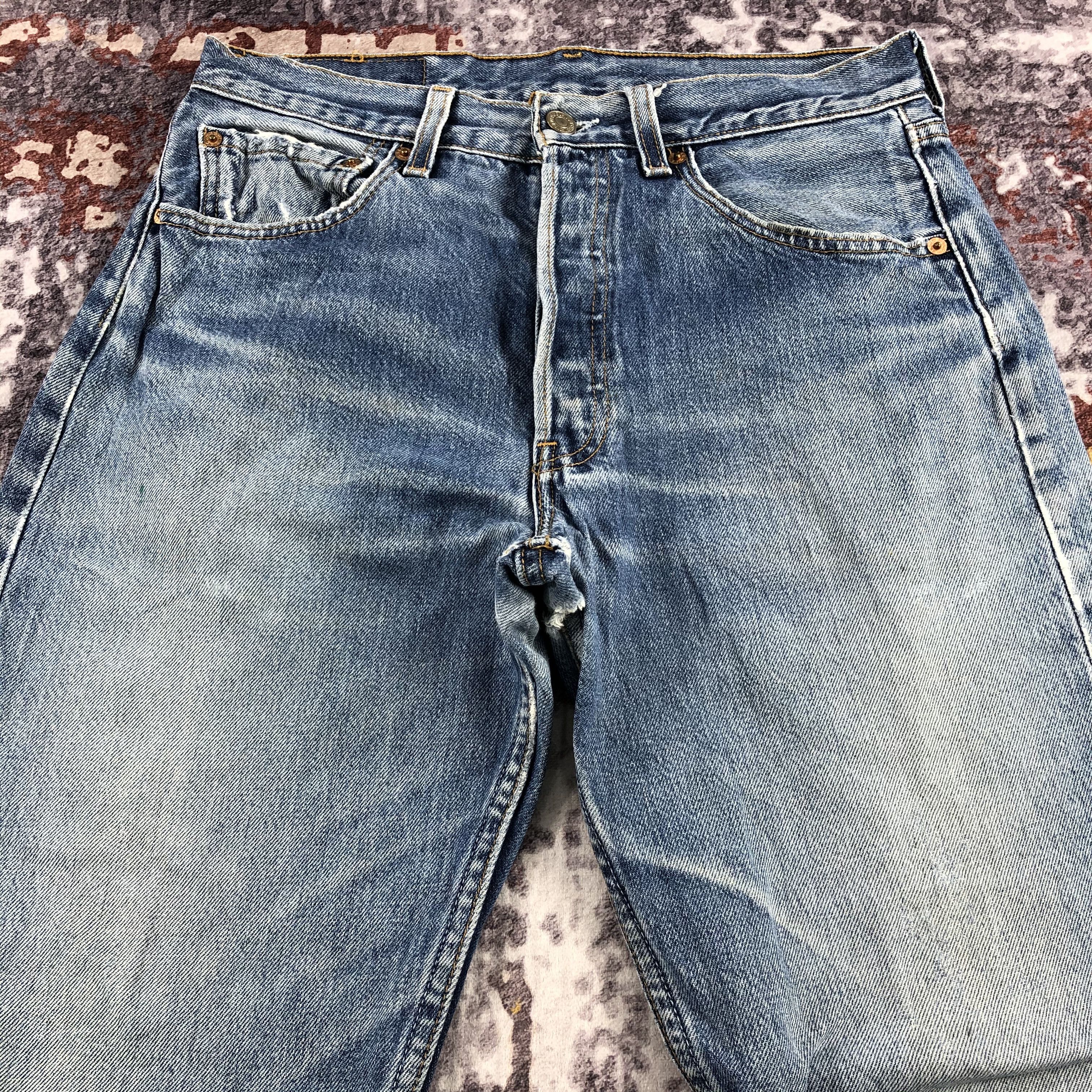 Levi's 90s Vintage Blue Wash Levis 501 Jeans-JM2244 Size US 30 / EU 46 - 3 Thumbnail