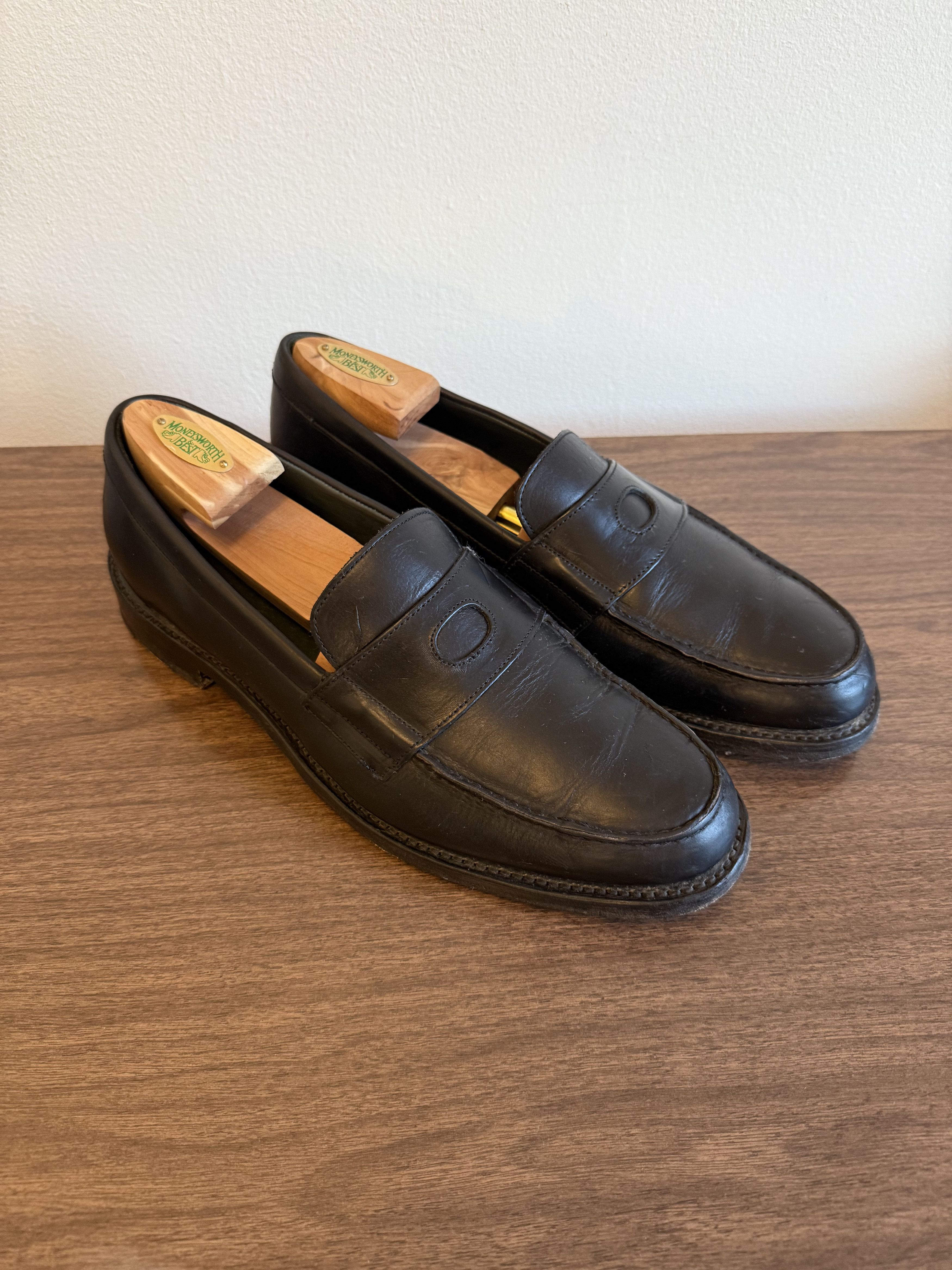 Black Leather Charles Goodyear Welted Penny Loafer