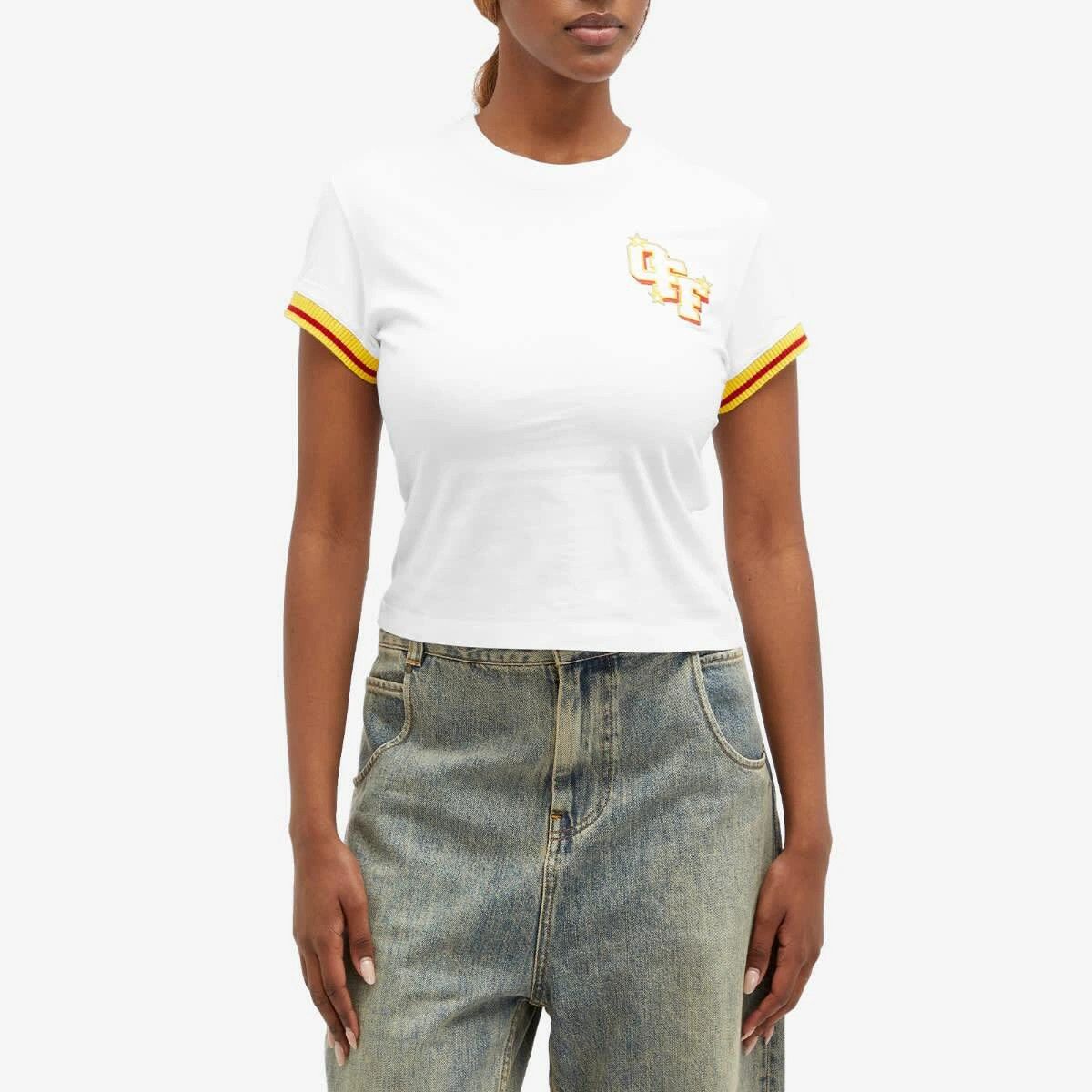 Off-White o1y1225 Logo Crewneck T-Shirt in White Size M / US 6-8 / IT 42-44 - 3 Thumbnail