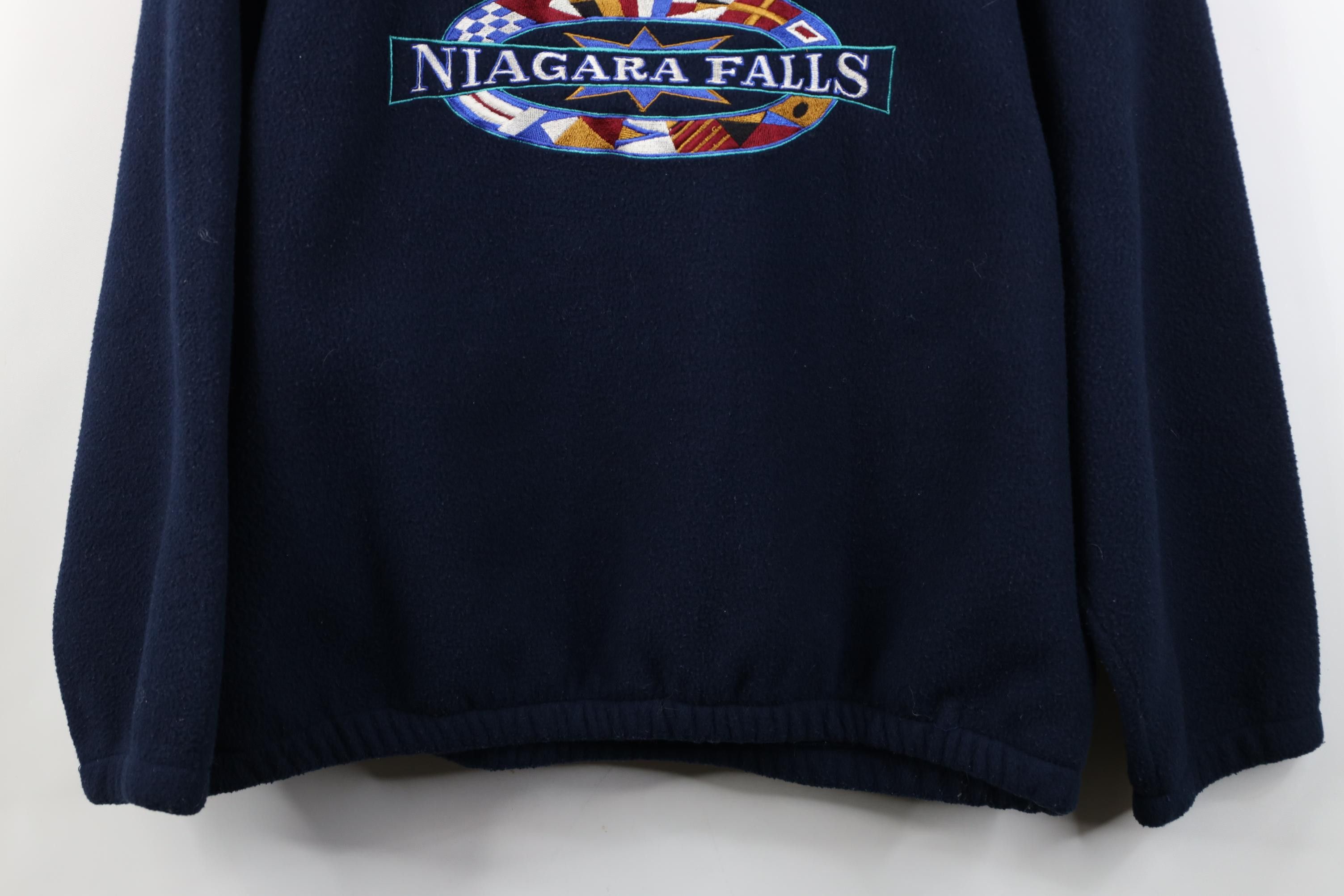 Vintage Vtg 90s Streetwear Niagara Falls 1/4 Zip Fleece Sweater Size XXL / US 16-18 / IT 52-54 - 3 Thumbnail