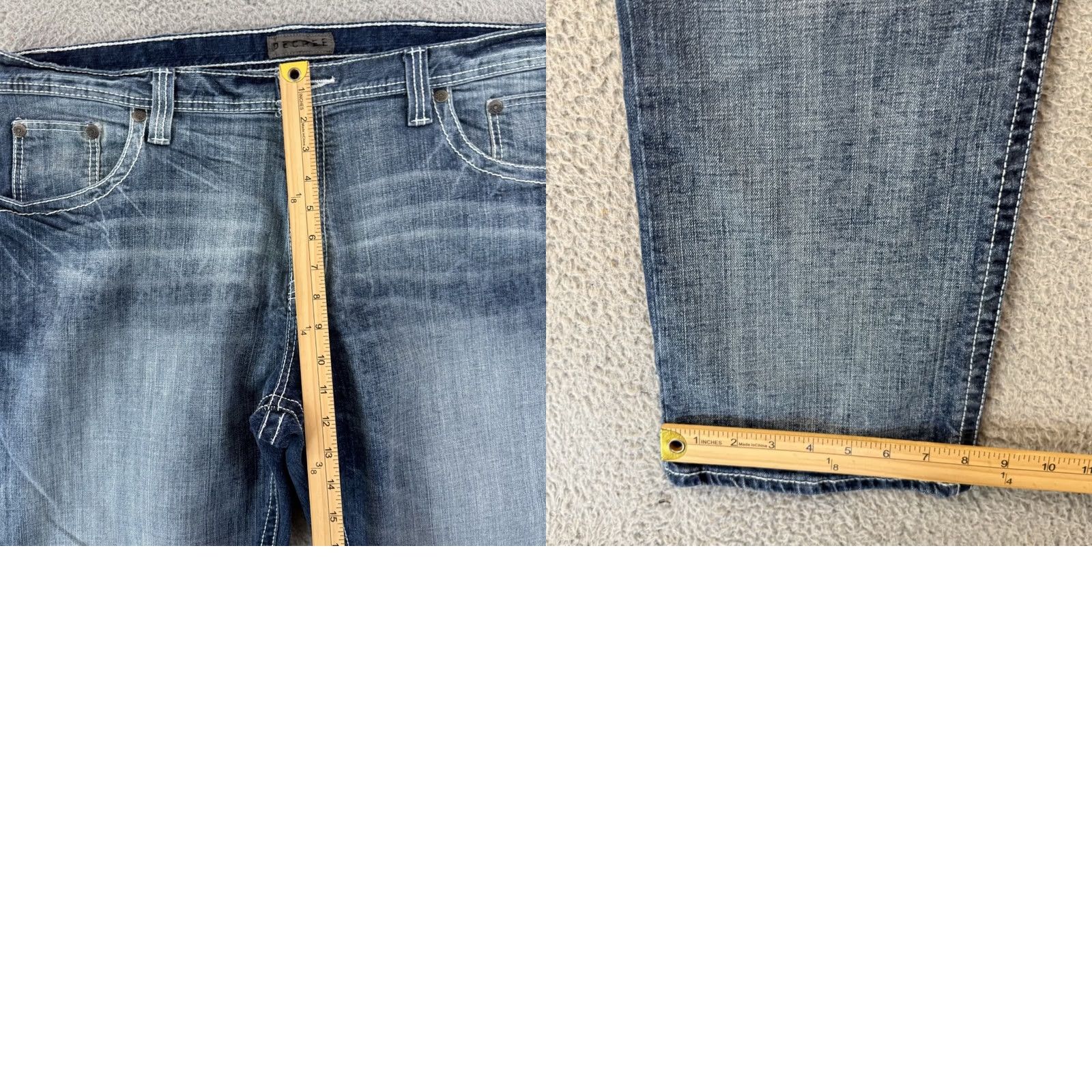 Decree Decree Jeans Mens 38x30 Blue Washed Denim Bootcut Loose Cowboy Western Outdoor Denim Jeans Bootcut Mens 38x30 Blue Cowboy Size US 38 / EU 54 - 9 Thumbnail