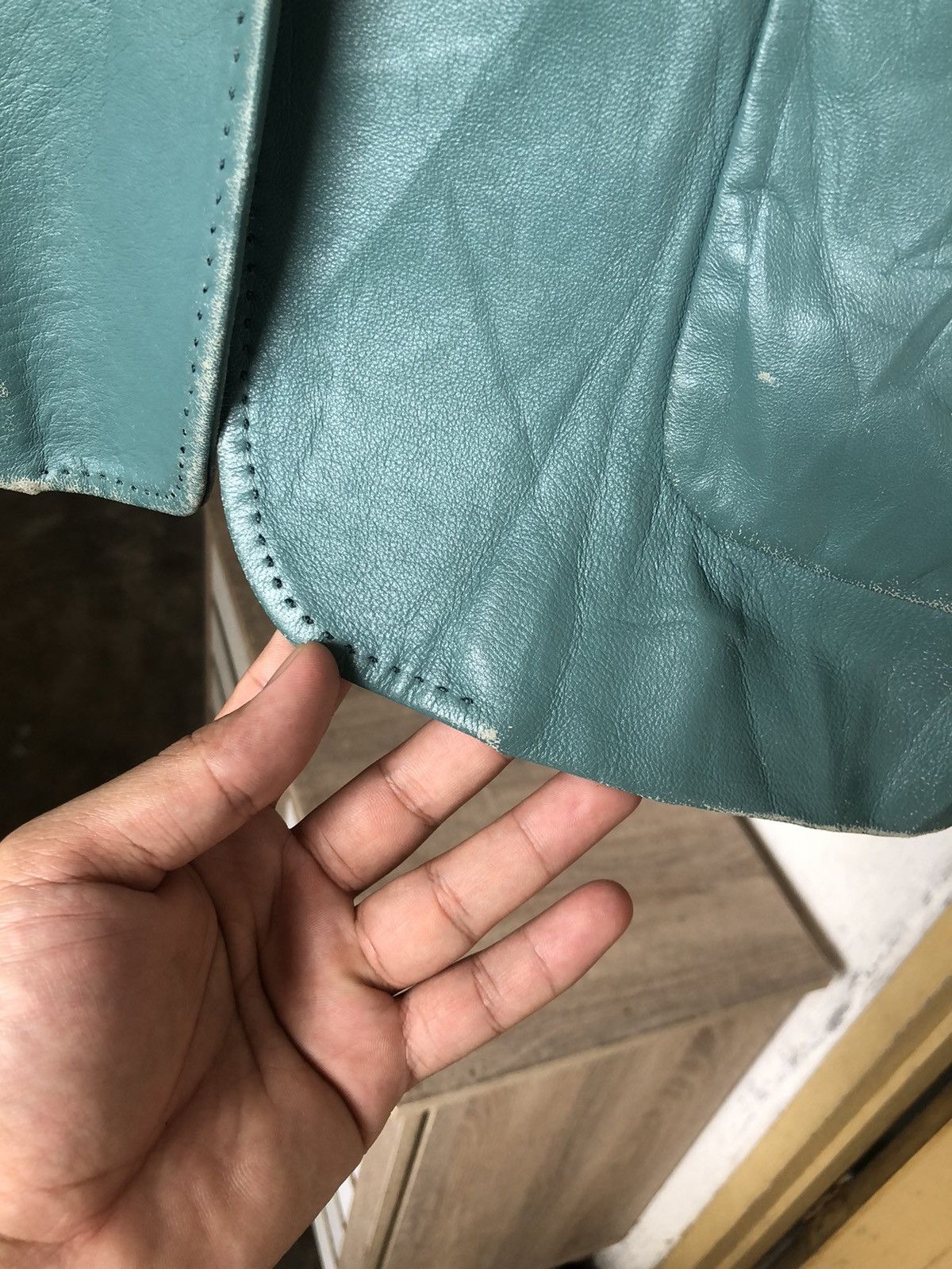 Vintage Vintage Max Mara Distressed Leather Blazer Jacket Size M / US 6-8 / IT 42-44 - 14 Thumbnail