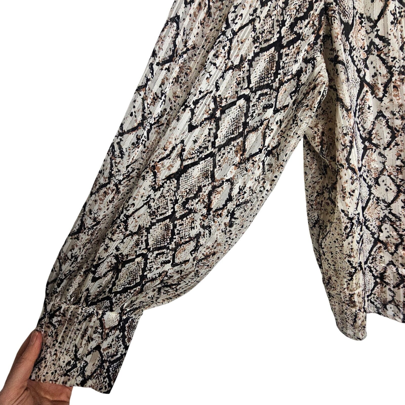 Joie Joie Womens Snake Print Blouse XL Mob Wife Office Siren Size XL / US 12-14 / IT 48-50 - 5 Thumbnail