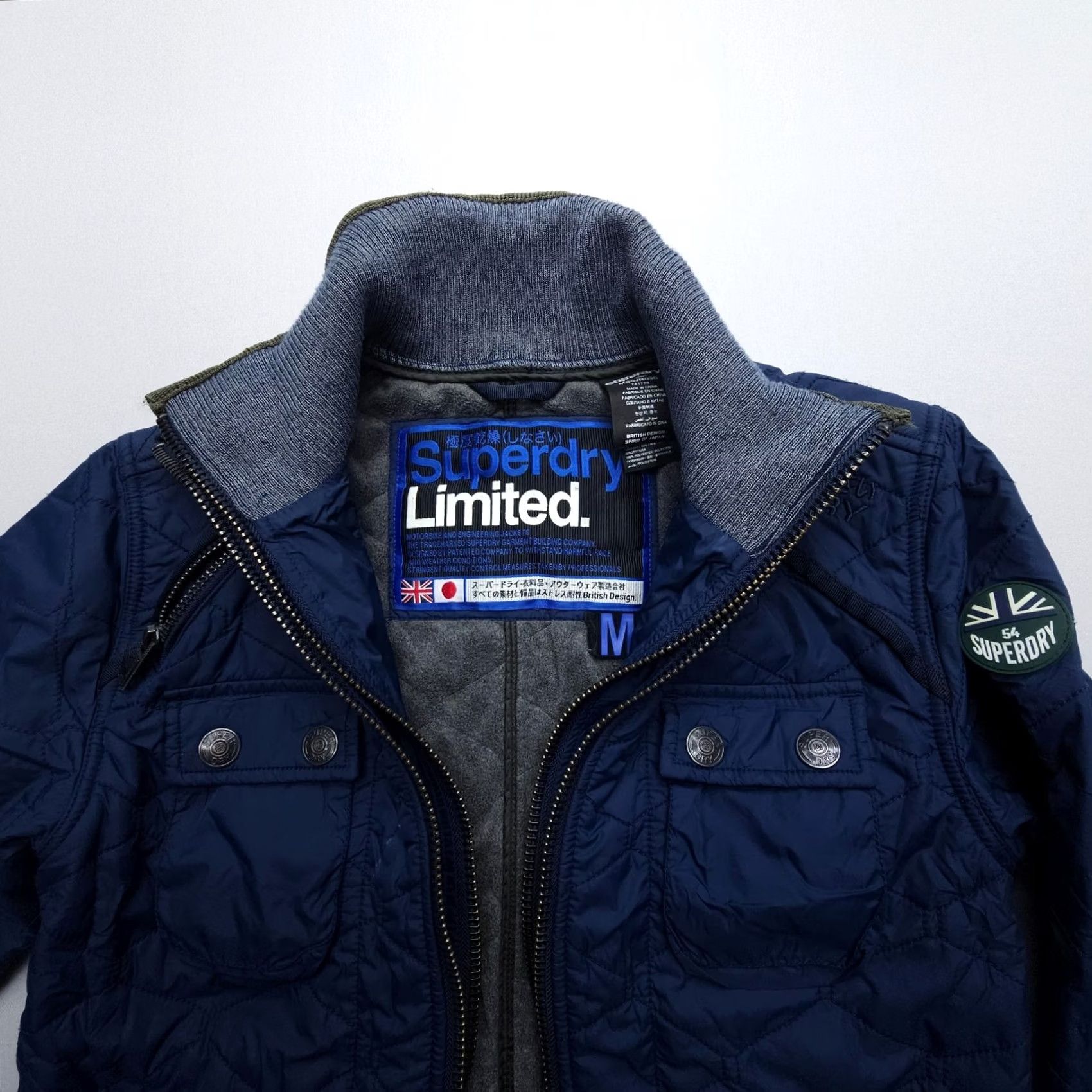 Superdry Superdry Jacket Shirt Blue Quilted Slim Lined Moto Biker Size M Men Regular Size US M / EU 48-50 / 2 - 2 Thumbnail