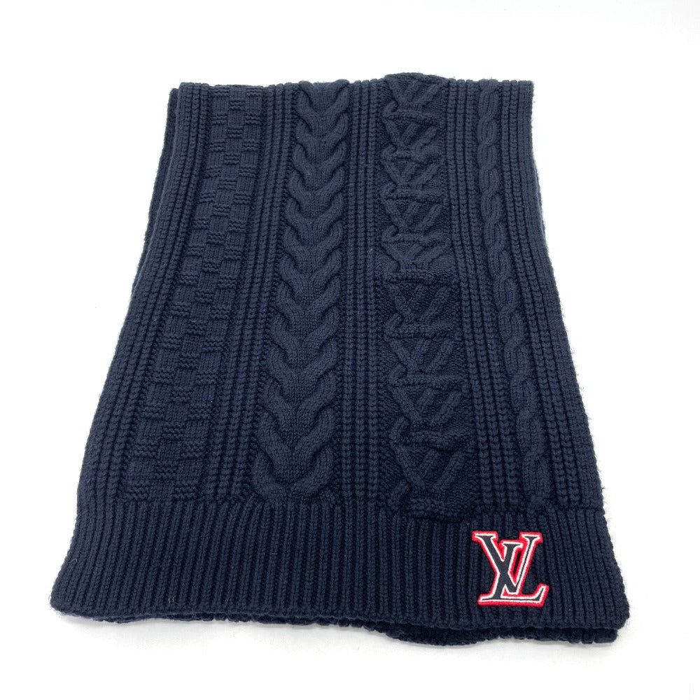 Louis Vuitton Louis Vuitton Mp2866 Lv Logo Shallp Cable Scarf Wool Unisex Navy Size ONE SIZE - 1 Thumbnail