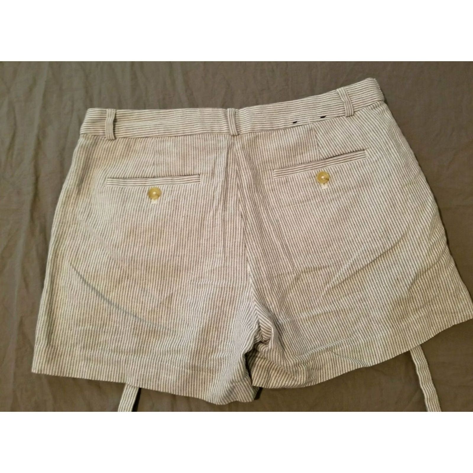 Banana Republic Banana Republic Shorts Womens 2 Gray Linen Chino Khaki Size 26" / US 2 / IT 38 - 2 Thumbnail