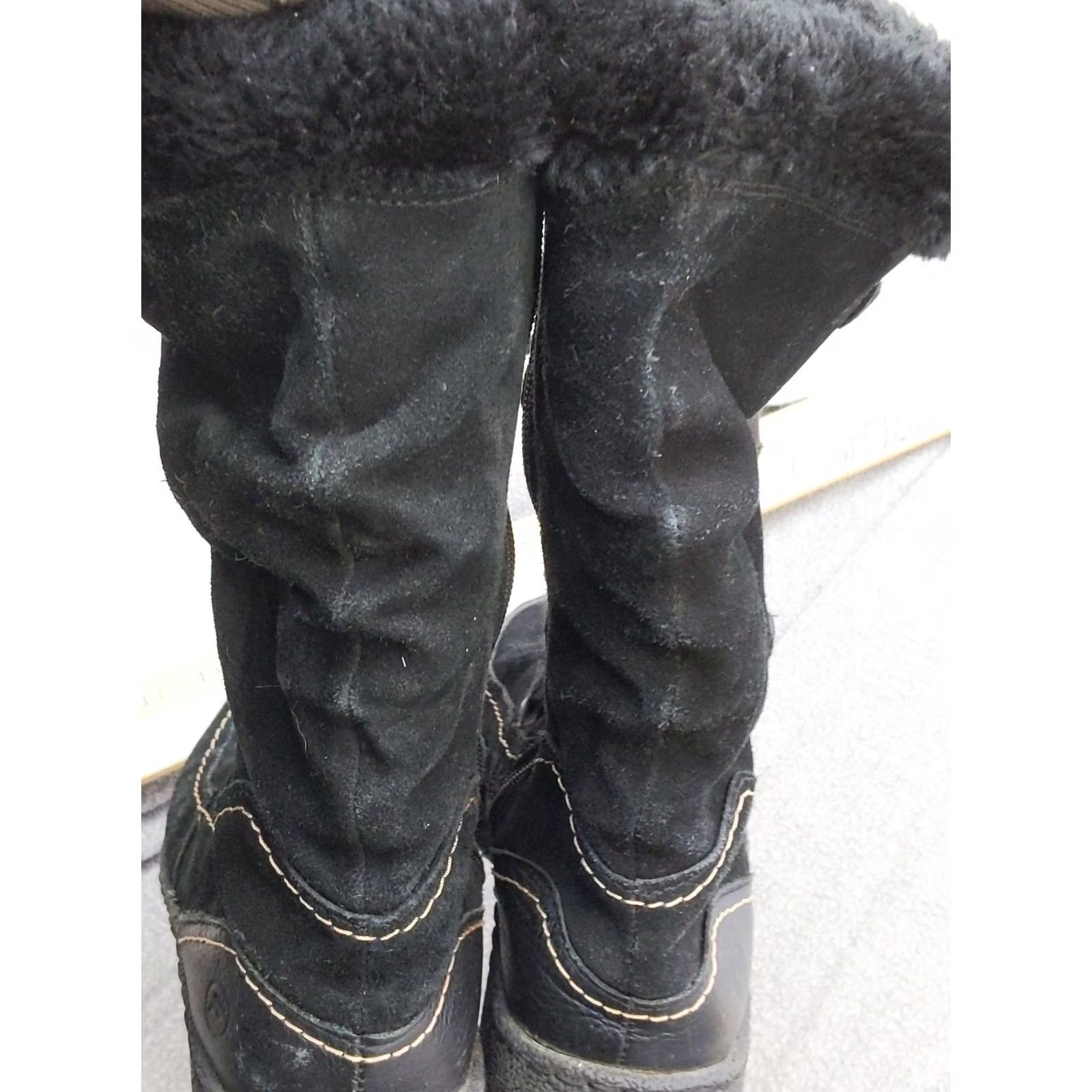 Vintage Baretraps Baylee Snow Boots Womens Size 7.5 38 Black Suede Mid Calf Faux Fur Zip Size US 8 / IT 38 - 7 Thumbnail