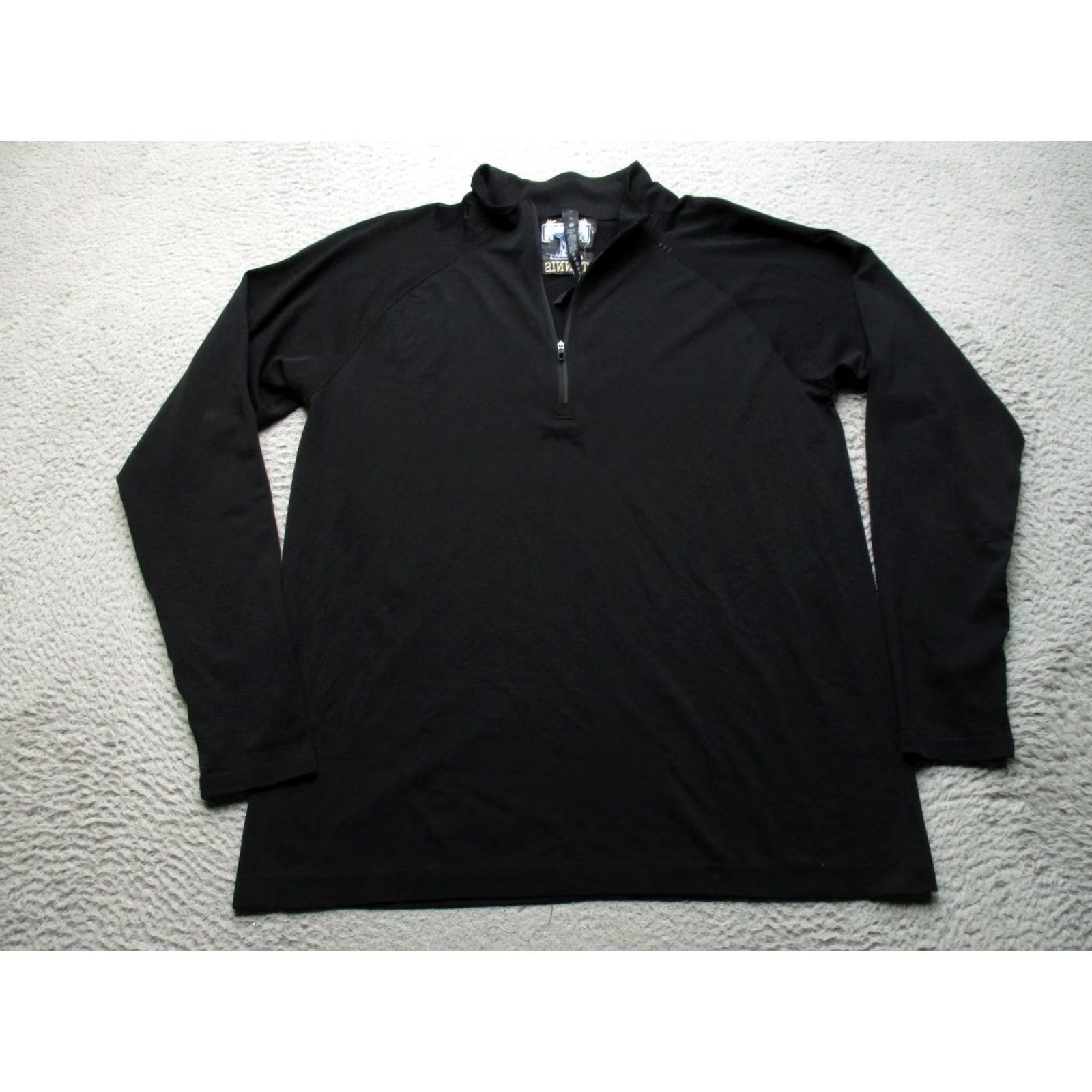 Lululemon Lululemon 1/4 Zip Pullover Mens XL Black Long Sleeve Tennis Performance Top Size US XL / EU 56 / 4 - 2 Thumbnail