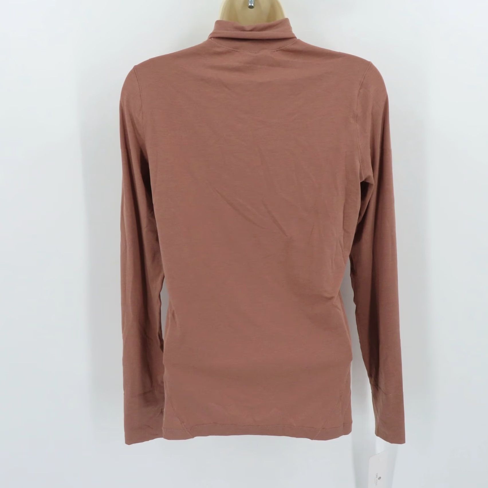 Vintage CRZ Yoga Shirt Long Sleeve Turtleneck Brown Womens Small 4/6 Thumb Holes NEW Size S / US 4 / IT 40 - 5 Thumbnail
