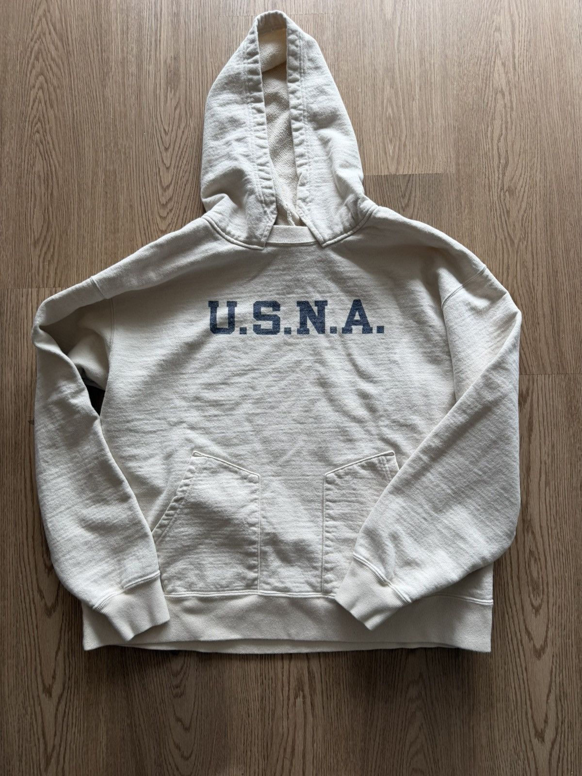 Big John MTE009(66) [U.S.N.A] loopwheeled AFTER HOODIE NATURAL Size US XL / EU 56 / 4 - 1 Thumbnail