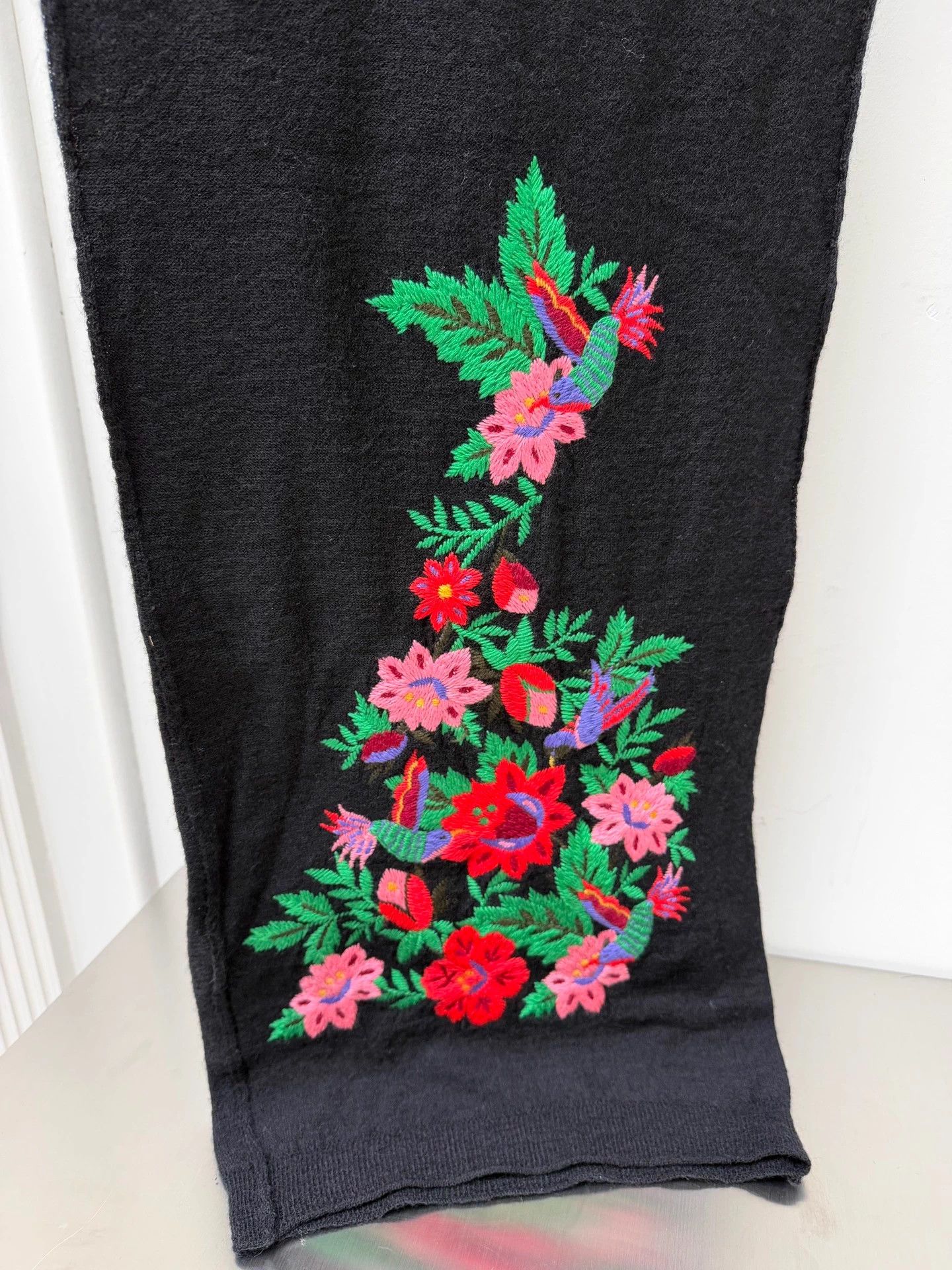 Y's Y's Yohji Yamamoto Magpie Embroidered Wool Scarf Size ONE SIZE - 2 Thumbnail