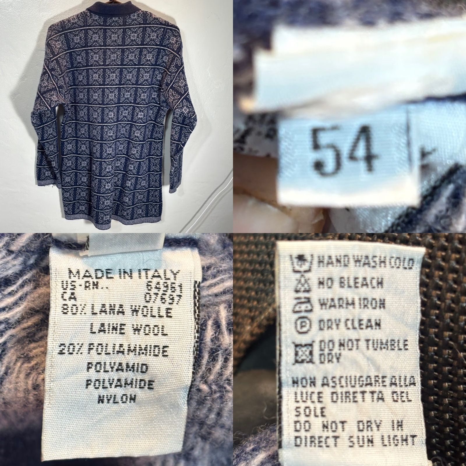 Benetton VINTAGE Benetton Made in Italy Laine Wool Nordic Knit Sweater XL Mens Size US XL / EU 56 / 4 - 8 Thumbnail