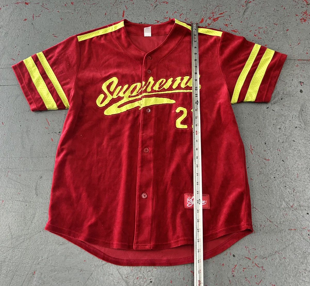 Supreme Supreme Velour Baseball Red Jersey Size Large Size US L / EU 52-54 / 3 - 11 Thumbnail