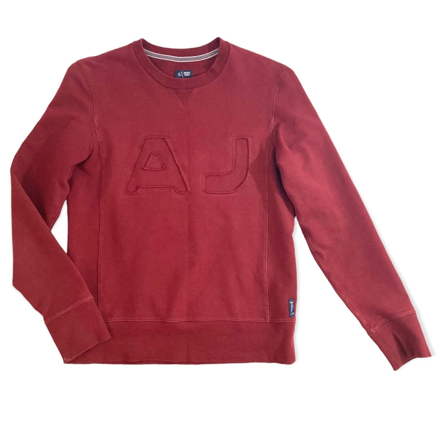 Armani Armani Jeans burgundy logo sweatshirt, long sleeve crew neck Size US XS / EU 42 / 0 - 2 Thumbnail