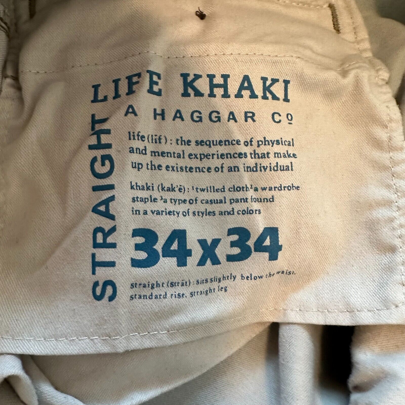 Other LIFE KHAKI-Haggar-Pants Mens 34X34Relaxed Straight Leg KHAKI Size US 34 / EU 50 - 8 Thumbnail