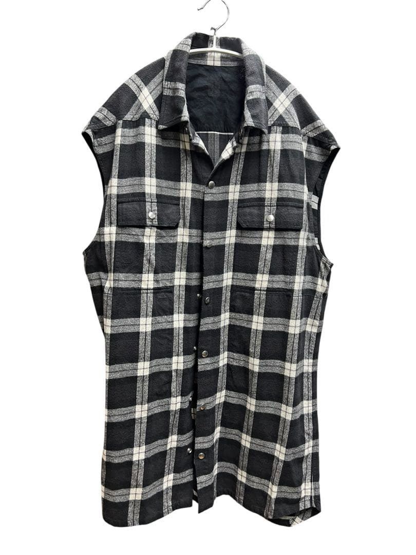 Rick Owens 19SS Sleeveless Oversize Shirt plaid 48 Size US M / EU 48-50 / 2 - 1 Thumbnail