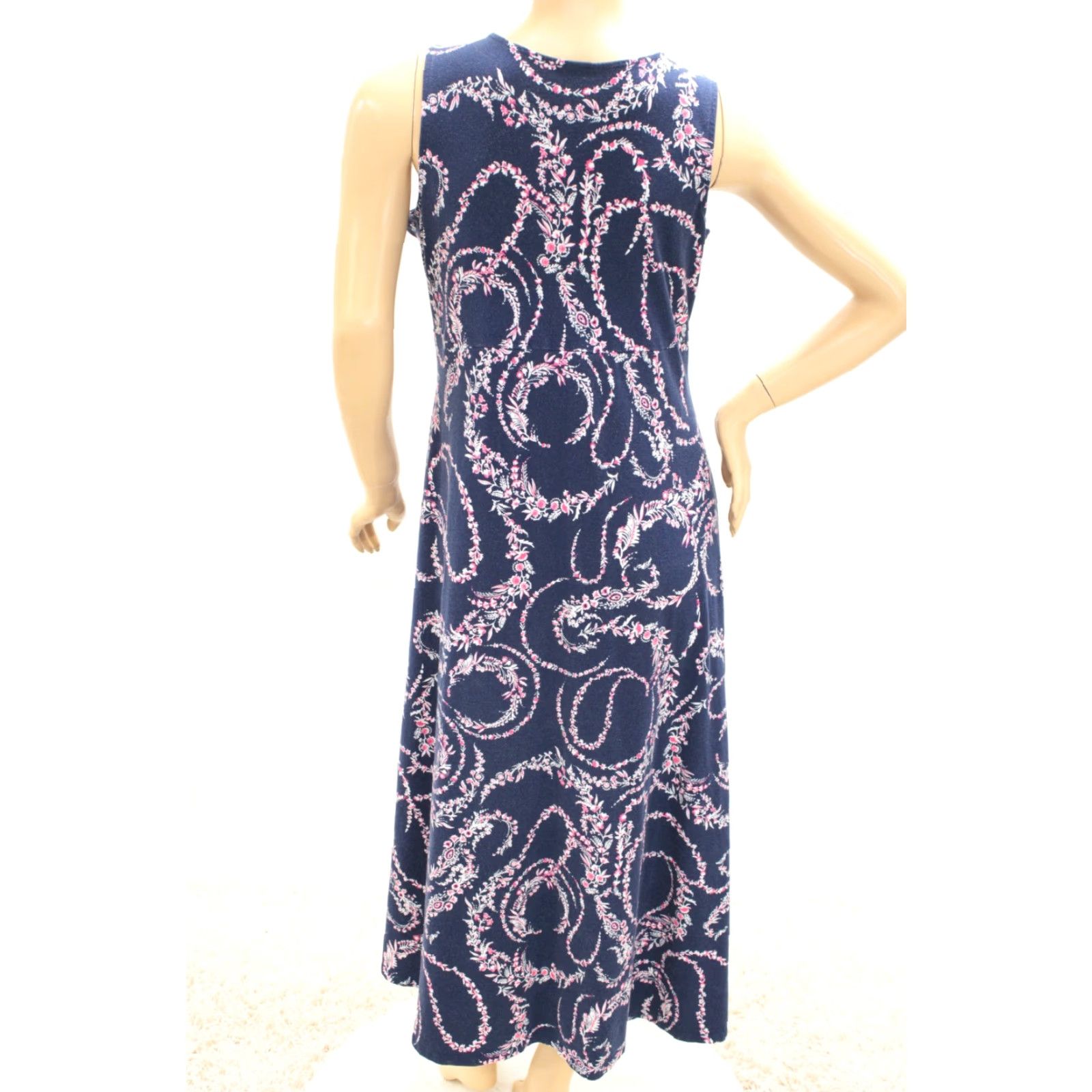 Talbots Talbots Maxi Dress Womens 1X Blue Floral Stretch Boho Beachy Vacation V Neck Size XL / US 12-14 / IT 48-50 - 3 Thumbnail