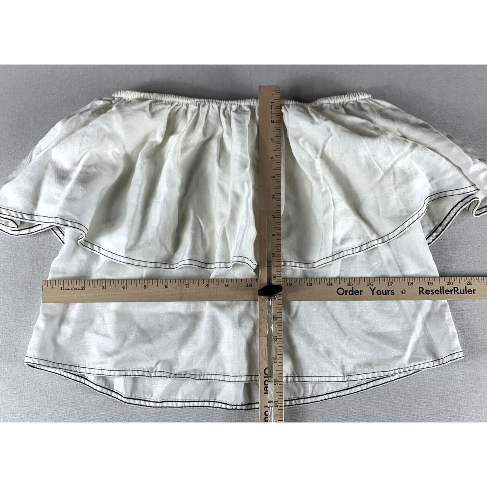Zara Zara Woman Blouse White Off The Shoulder XS Premium Denim Collection Size XS / US 0-2 / IT 36-38 - 3 Thumbnail