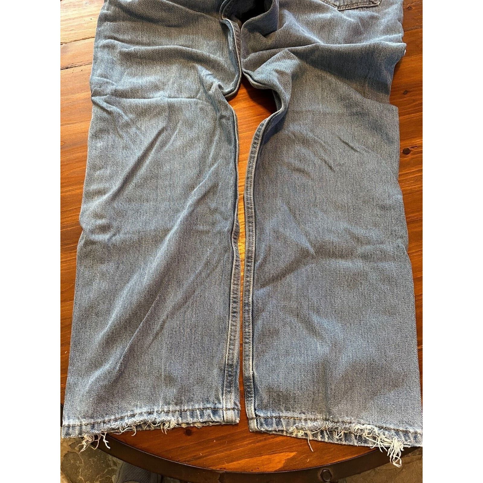 Levi's Levis 505 Regular Fit Jeans 38x32 Blue Light Wash, Distress Size US 38 / EU 54 - 7 Thumbnail