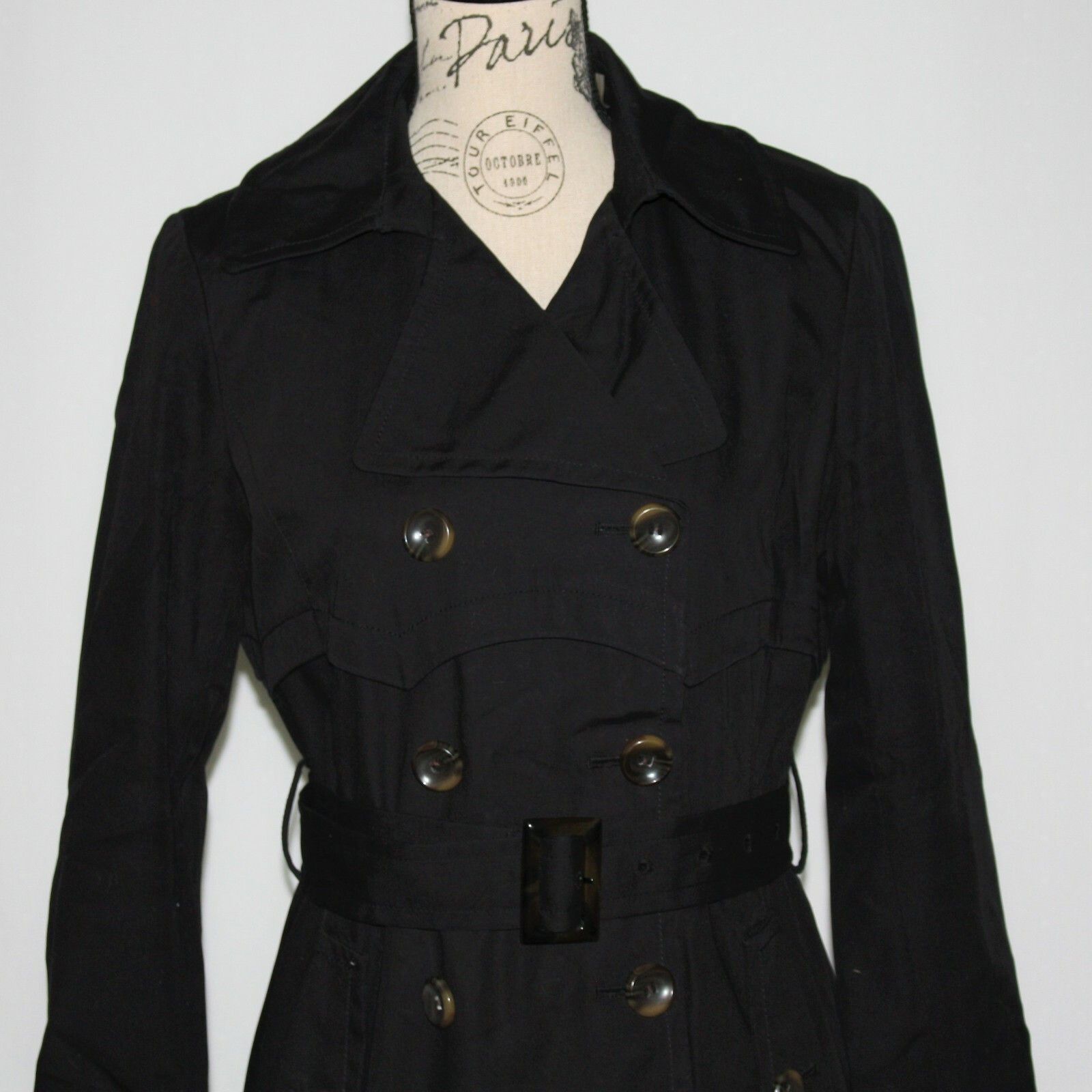 Kenneth Cole Women's Black Trench Coat Belted Jacket in size Medium Size M / US 6-8 / IT 42-44 - 8 Thumbnail