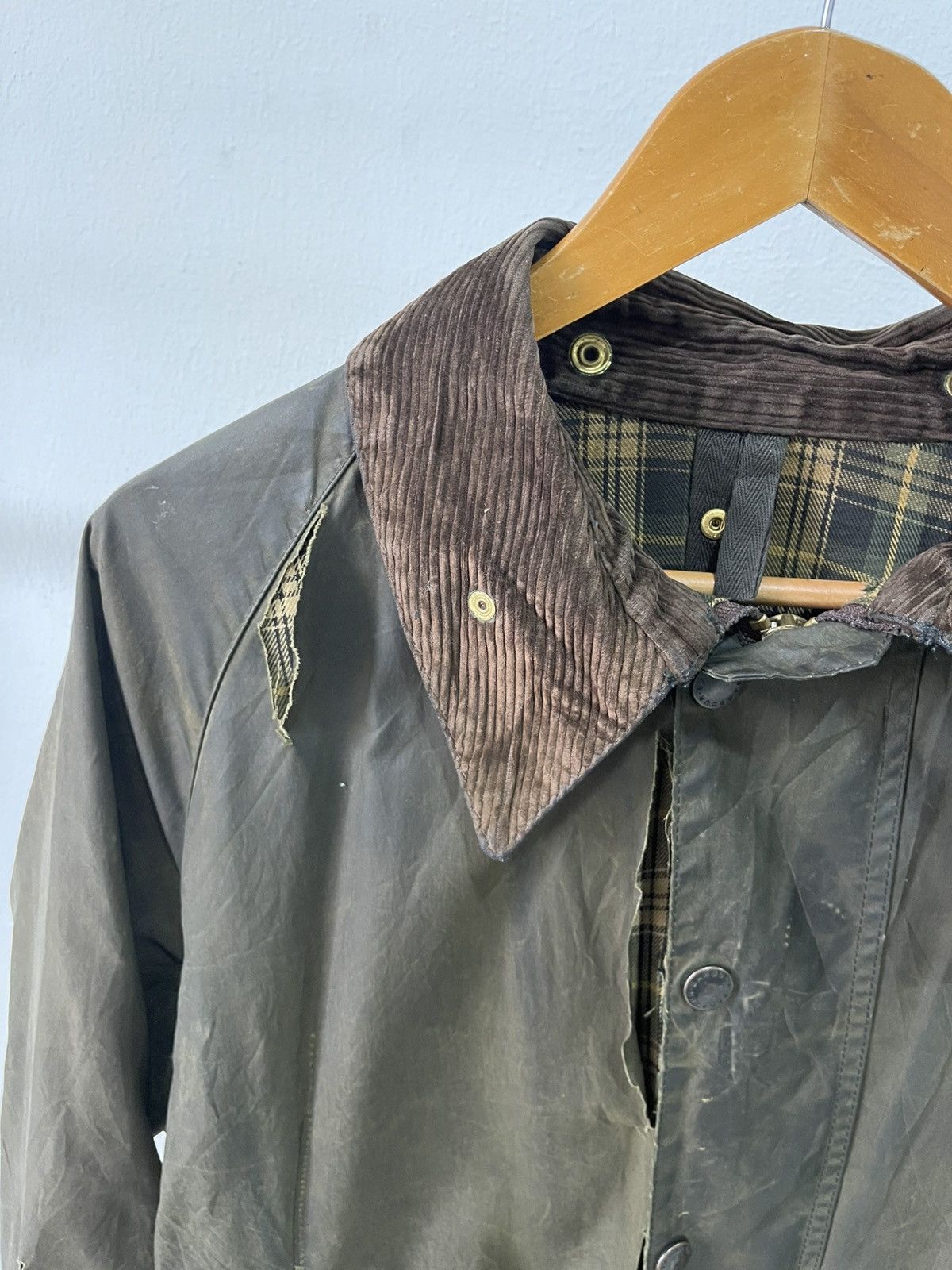Barbour Distresssed Barbour Wax Jacket Size US L / EU 52-54 / 3 - 3 Thumbnail
