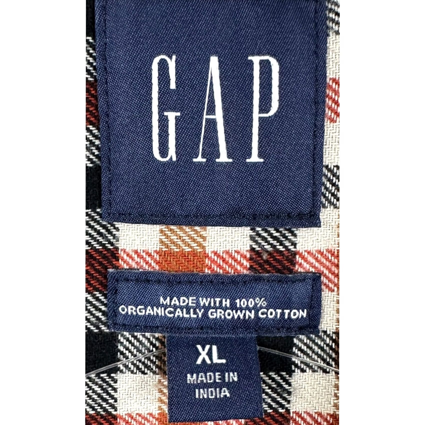 Gap Gap Shirt Flannel Button Up Men XL Orange Black Long Sleeve NEW Size US XL / EU 56 / 4 - 5 Thumbnail