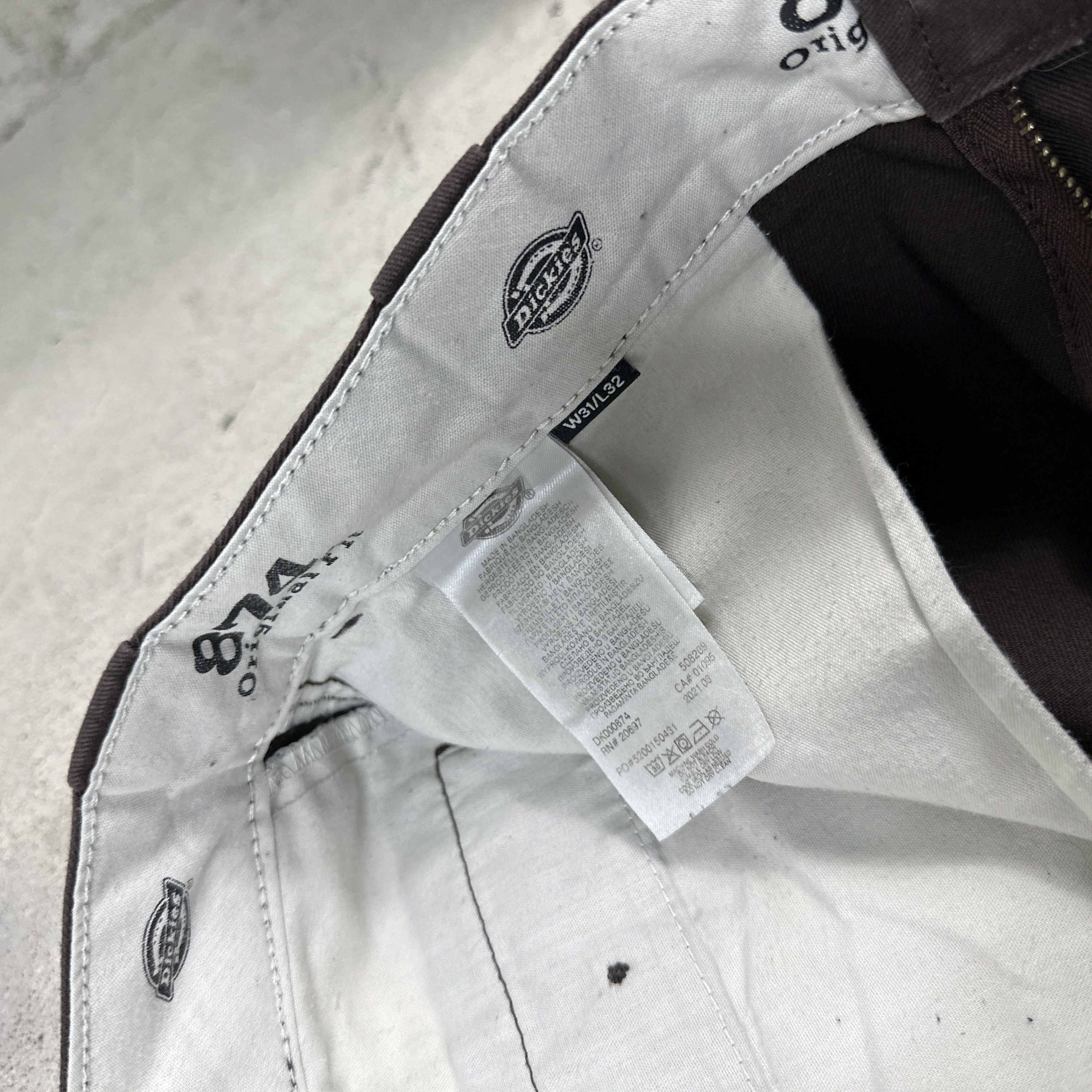 Dickies × Vintage Vintage Casual Original Fit Dark Brown Dickies Pants 00s Size US 31 - 5 Thumbnail