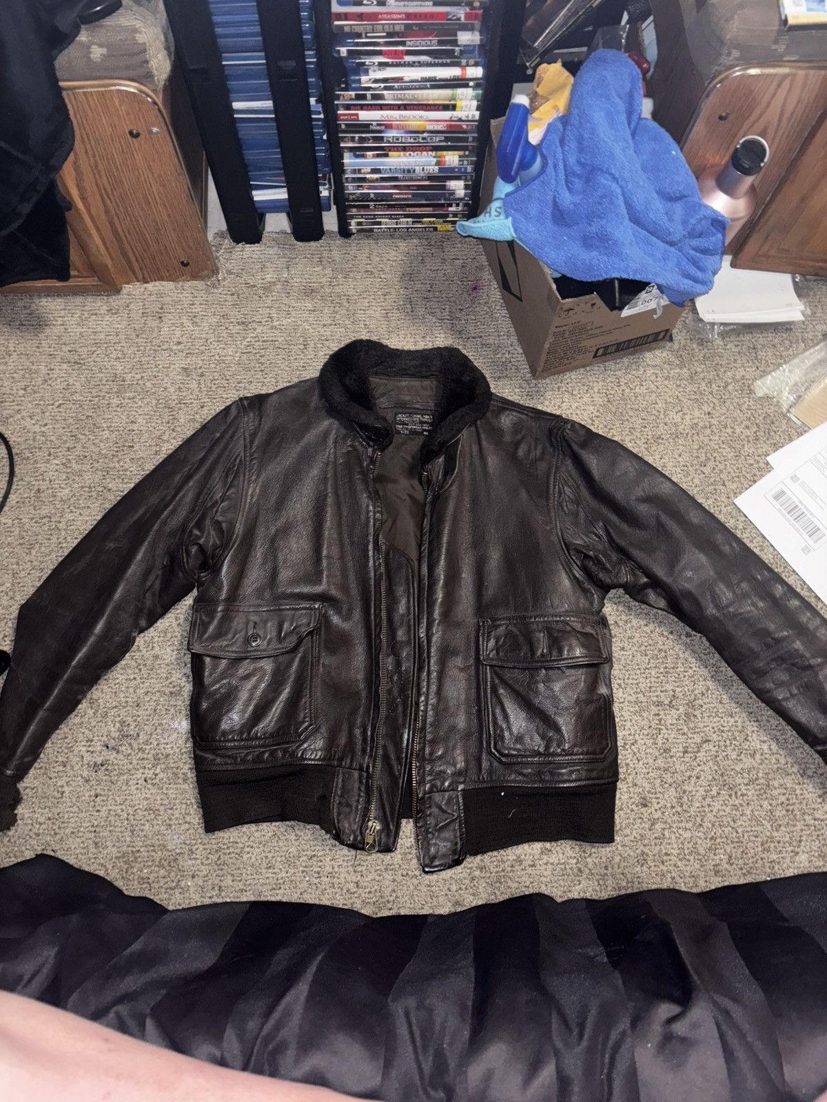 Other Vintage US NavyG-1 Flight Jacket Goatskin Size 46 Size US XL / EU 56 / 4 - 1 Thumbnail
