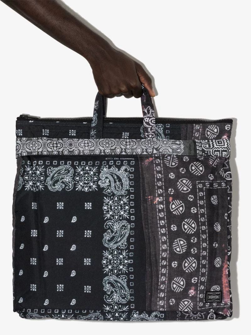Neighborhood Neighborhood x Porter-Yoshida Black Cashew Print Tote Size ONE SIZE - 7 Thumbnail