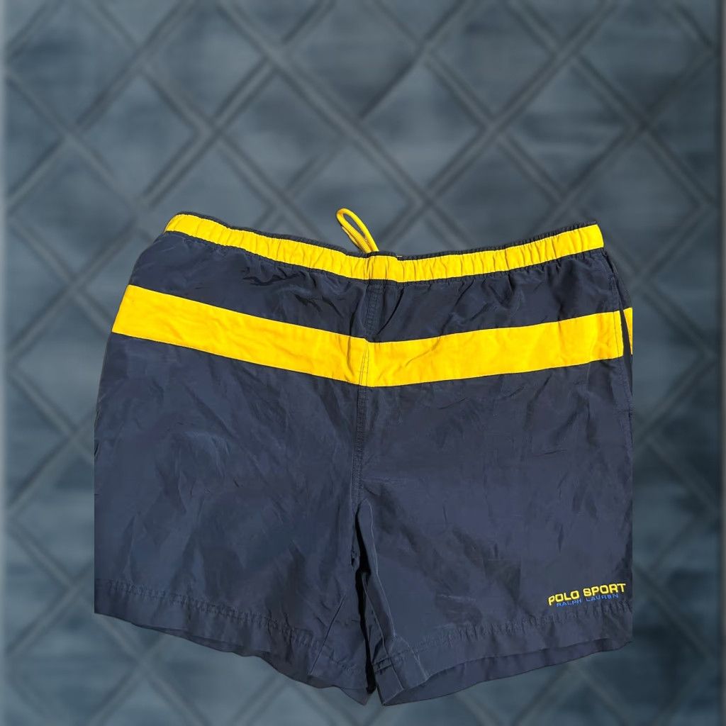 Vintage VINTAGE Polo Sport POLO SPORT Striped Swim Trunks Navy L Size US L / EU 52-54 / 3 - 1 Thumbnail