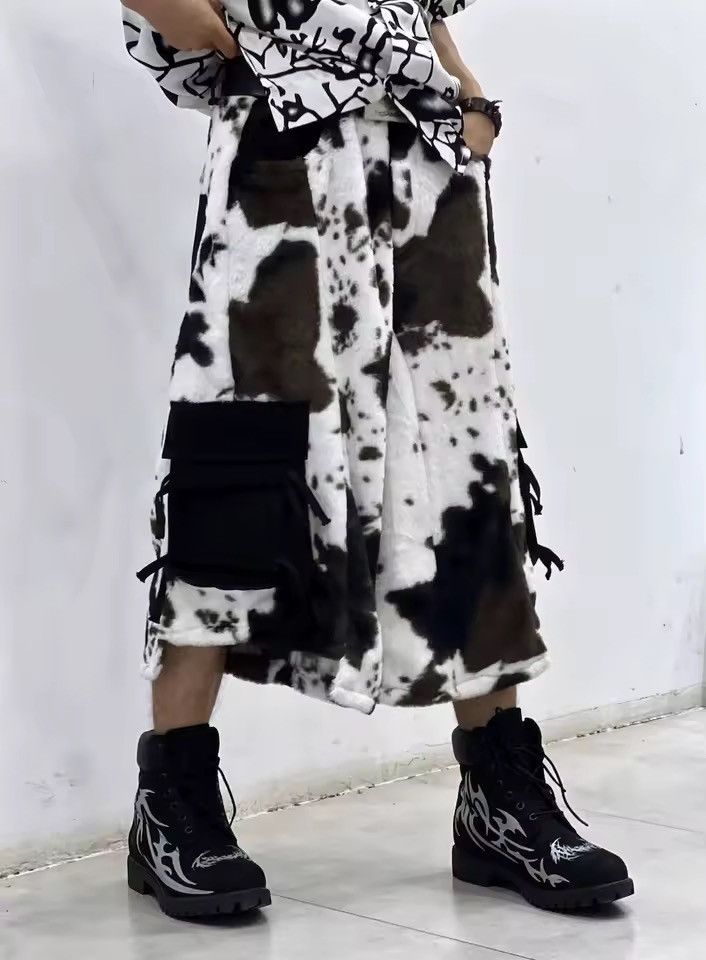 Other Cow Print Streetwear Baggy Plush Loose Shorts Jorts Size US 30 / EU 46 - 2 Thumbnail