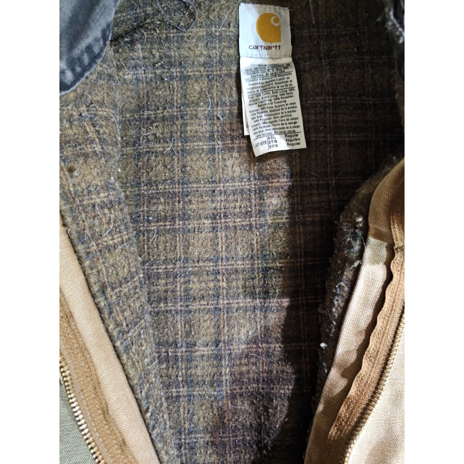 Carhartt VINTAGE Carhartt Jacket Canvas Detroit J97 BRN Distressed Size XXL Brown Women/Men? Size US XXL / EU 58 / 5 - 6 Thumbnail