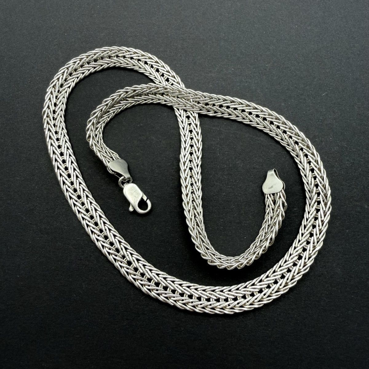 Sterling Silver Vintage Sterling Silver 925 Men's Jewelry Wheat Chain 50cm Size ONE SIZE - 9 Thumbnail