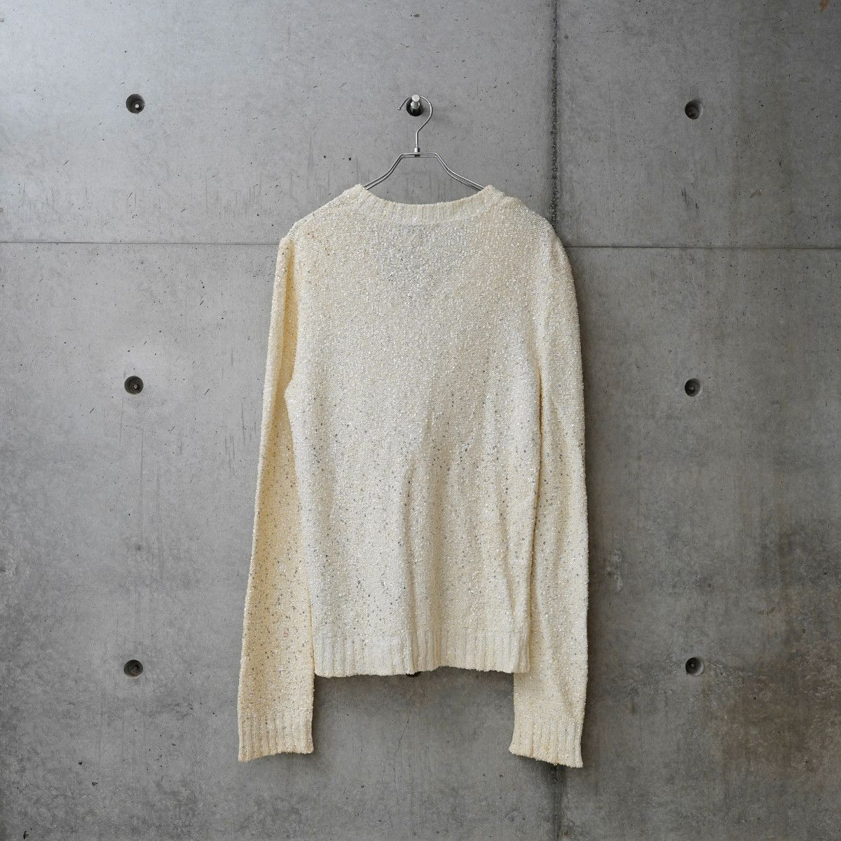 Burberry BURBERRY V Neck Sequin Sweater Off-white Size US M / EU 48-50 / 2 - 2 Thumbnail