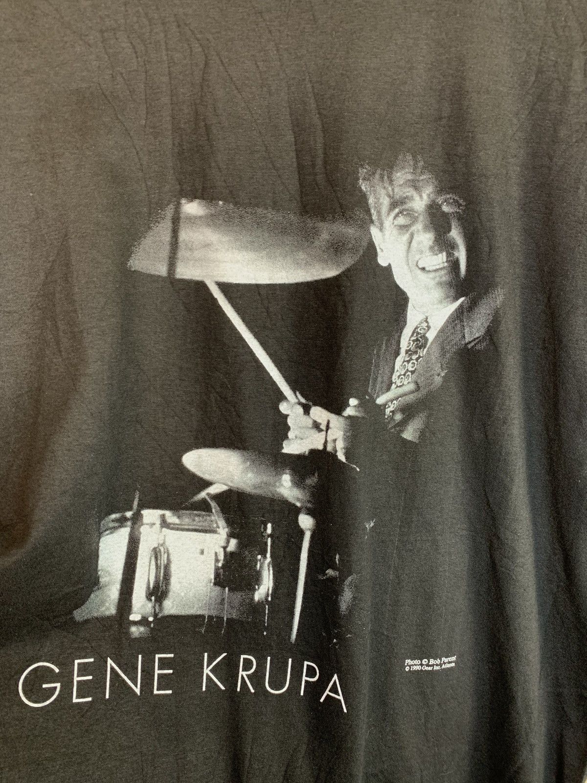 Band Tees × Vintage RARE* Vintage 1990 Gene Krupa Jazz Bob Parent Portrait Shirt Size US XL / EU 56 / 4 - 2 Thumbnail