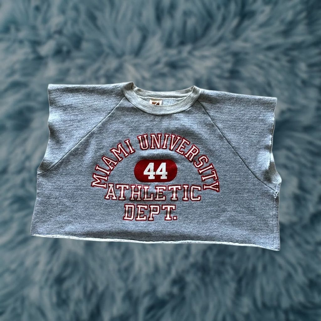Logo 7 VINTAGE Logo 7 Shirt Womens L Gray 80s Miami University Athletic Dept Cropped Size L / US 10 / IT 46 - 1 Thumbnail