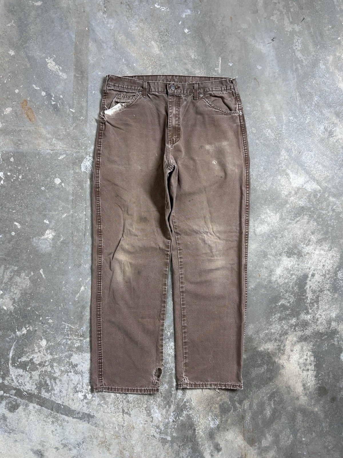 Dickies Vintage Y2K Dickies Carpenter Mocha Pants Size 36x32 Size US 36 / EU 52 - 2 Thumbnail