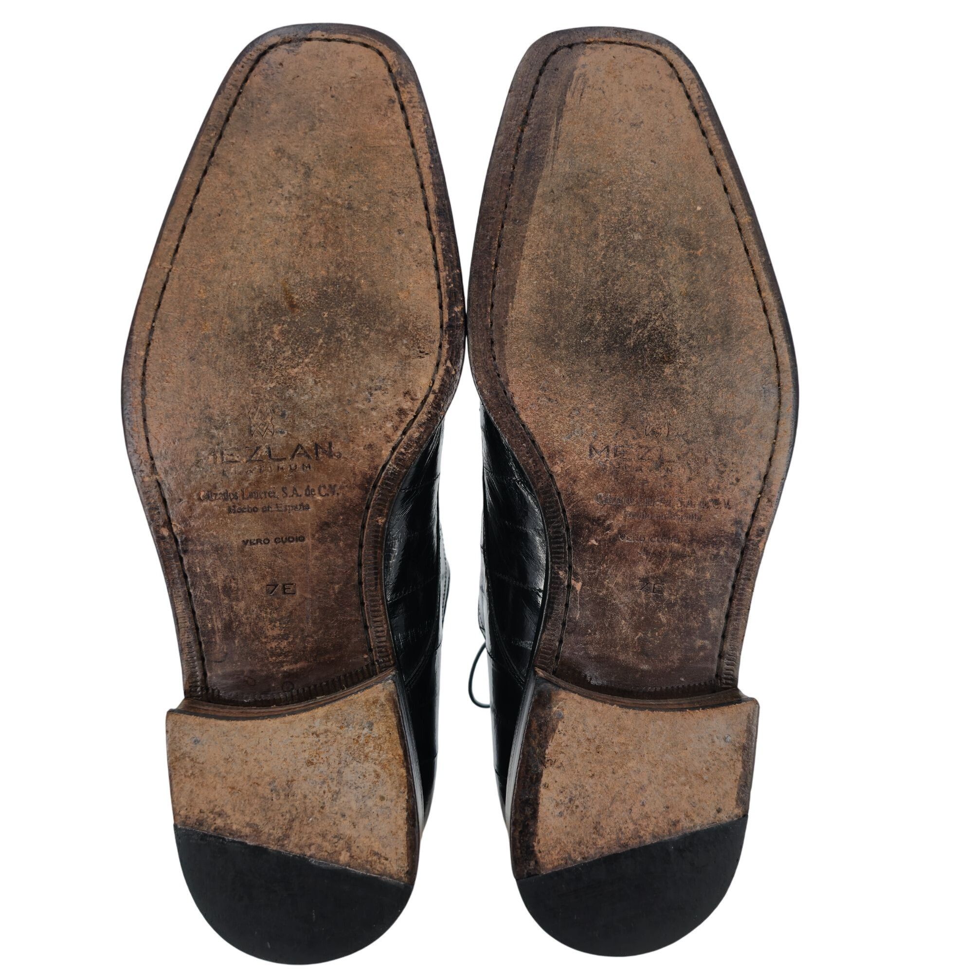 Mezlan Vintage Mezlan Platinum Exotic Eel Skin Men's Size 7E Black Size US 7 / EU 40 - 3 Thumbnail