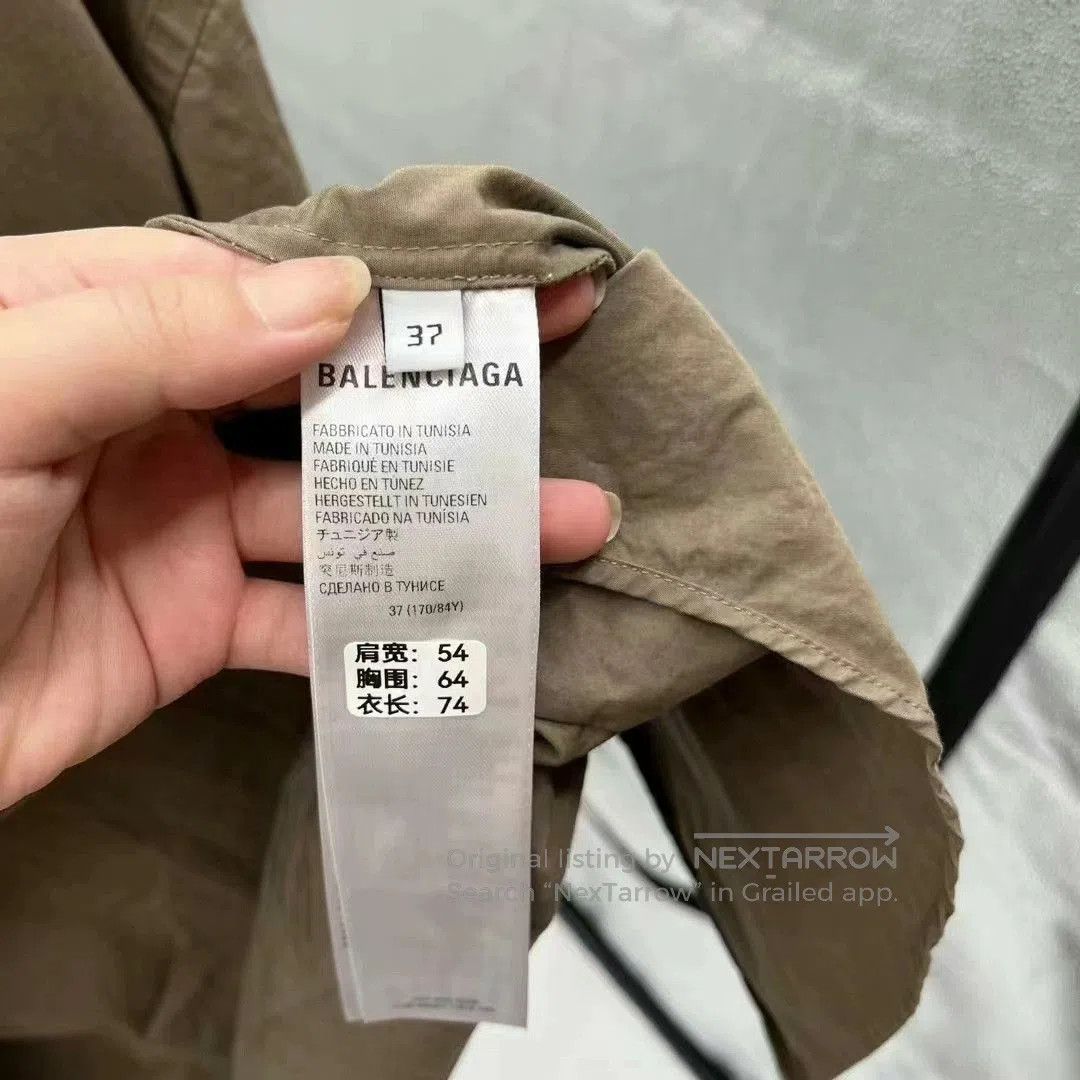 Balenciaga Balenciaga Brown Logo Embroidered Short Sleeve Shirt. Size US L / EU 52-54 / 3 - 3 Thumbnail
