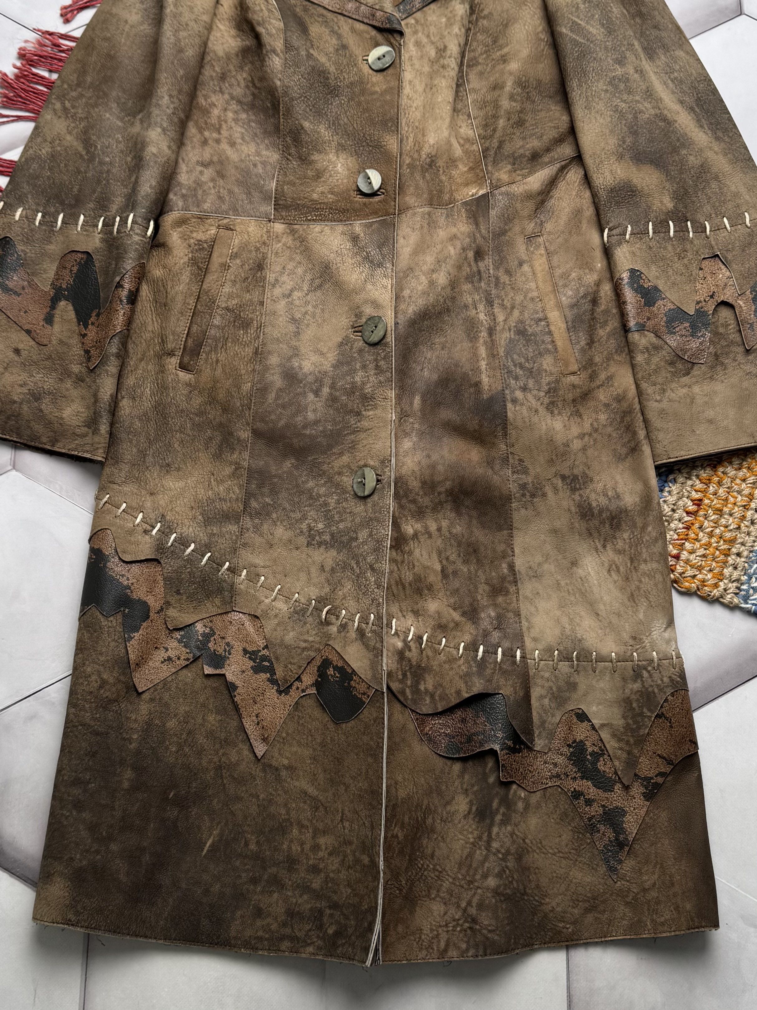 Vintage Vintage Leather Faded Coat (E4) Size L / US 10 / IT 46 - 3 Thumbnail