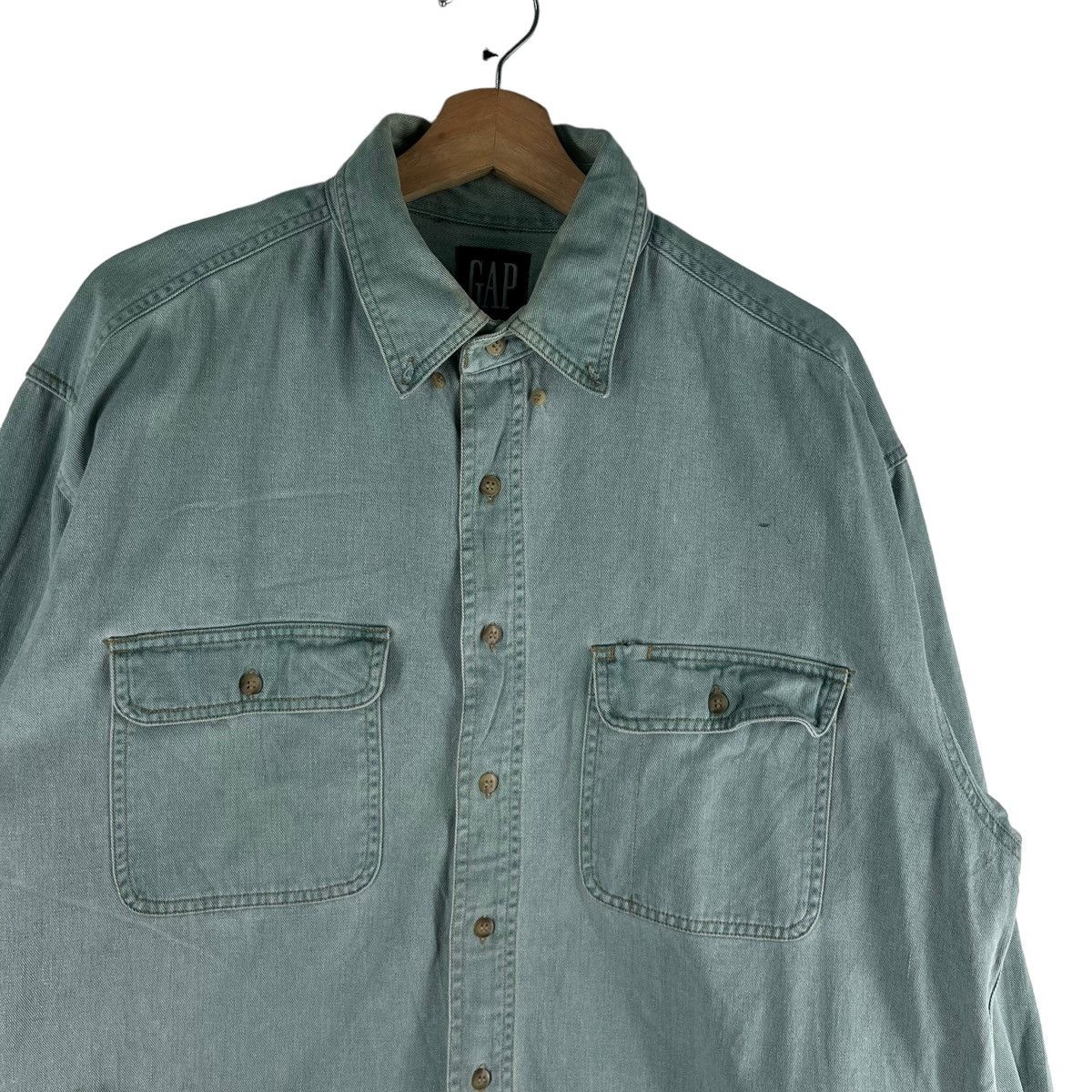 Gap 🔥90’s VTG CHAMBREY SHIRTS JACKET GAP WORKER Size US L / EU 52-54 / 3 - 2 Thumbnail