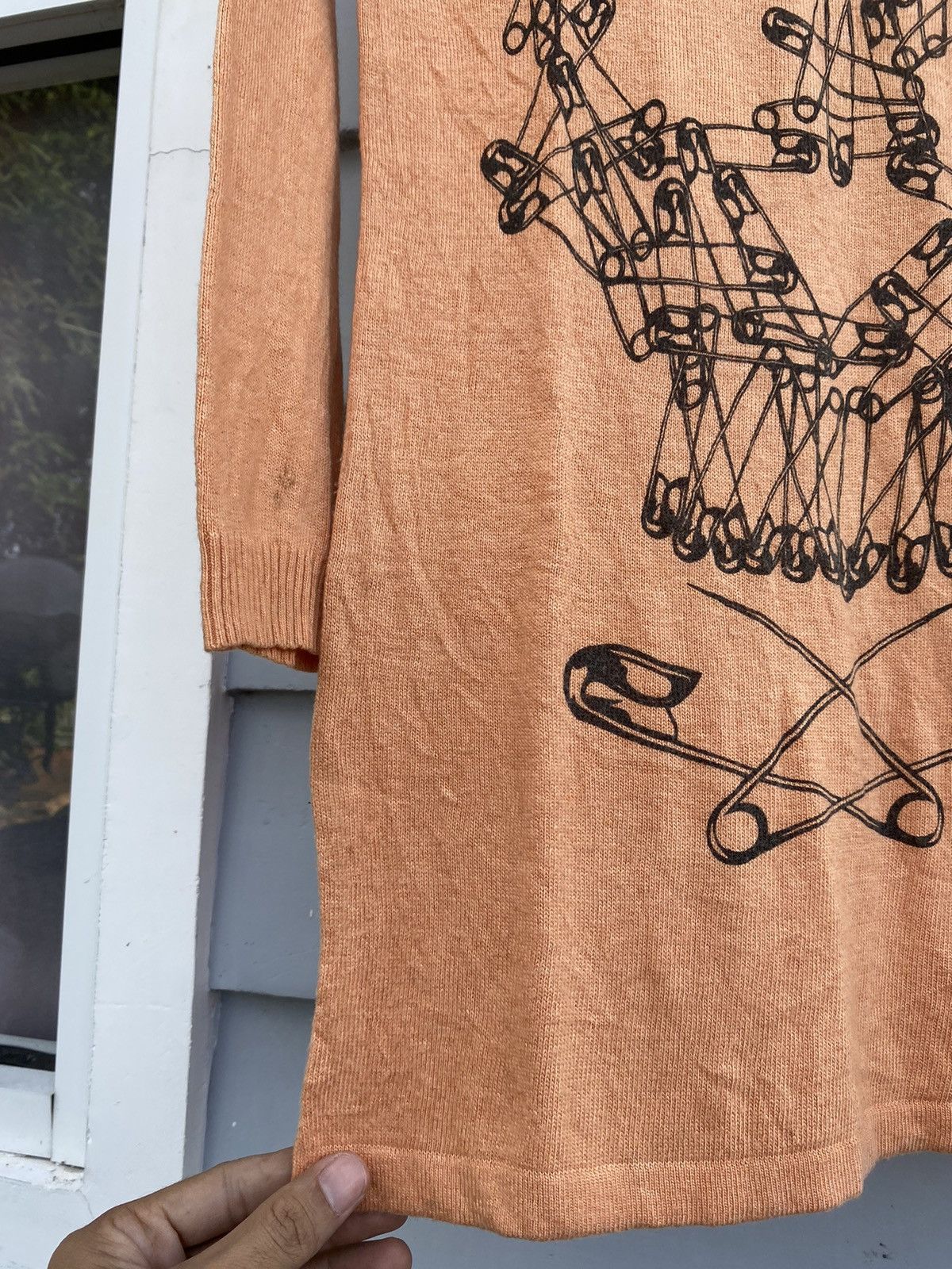 Japanese Brand Punk Revival Aesthetic Safety Pin Skull Knit Distressed Top Size ONE SIZE - 5 Thumbnail