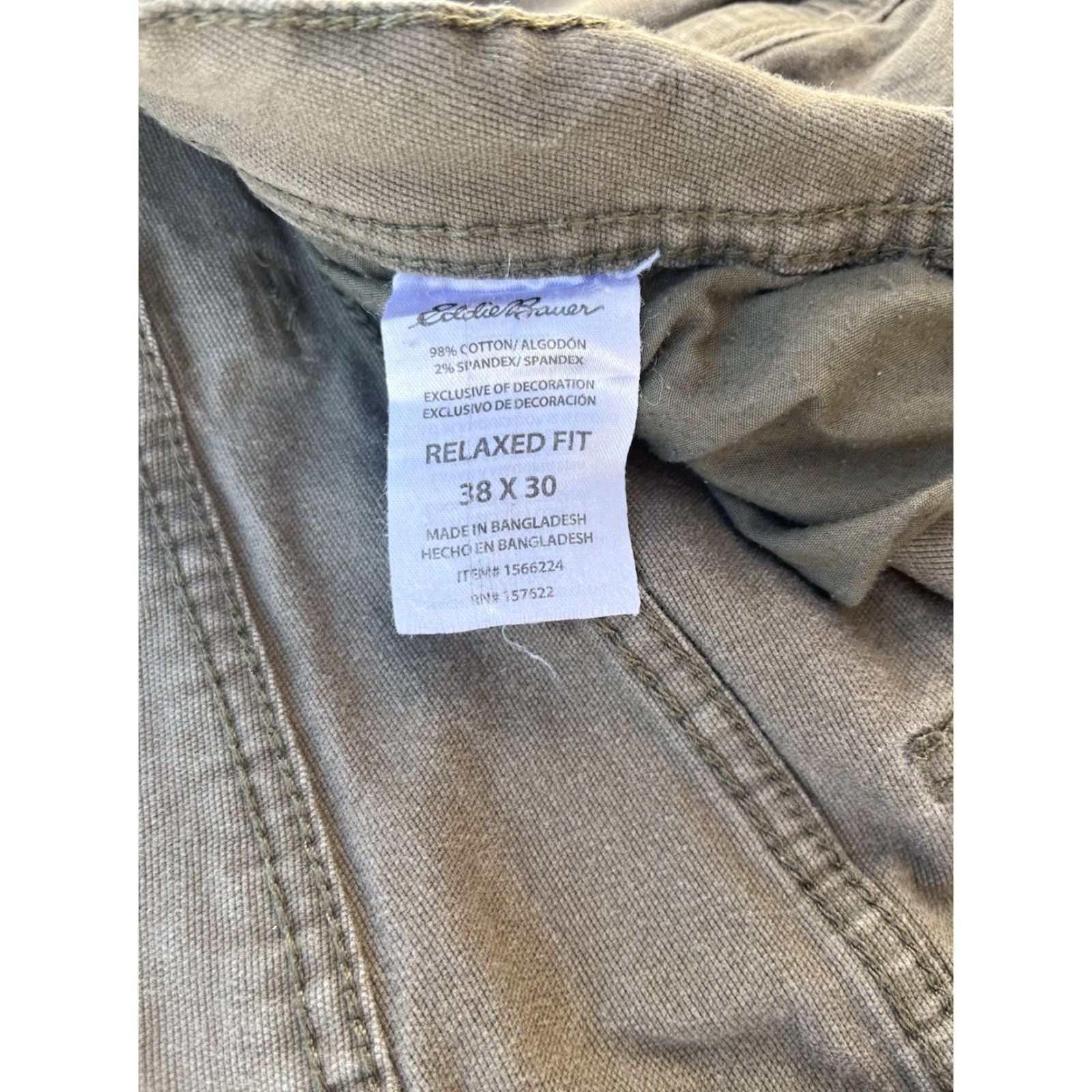 Eddie Bauer Eddie Bauer Pants Green Solid 38x30 Workwear Double Knee Modern Grunge Slimming 5-Pocket Mens Regular Denim Cotton Spandex Straight Inseam 30 Size US 38 / EU 54 - 4 Thumbnail