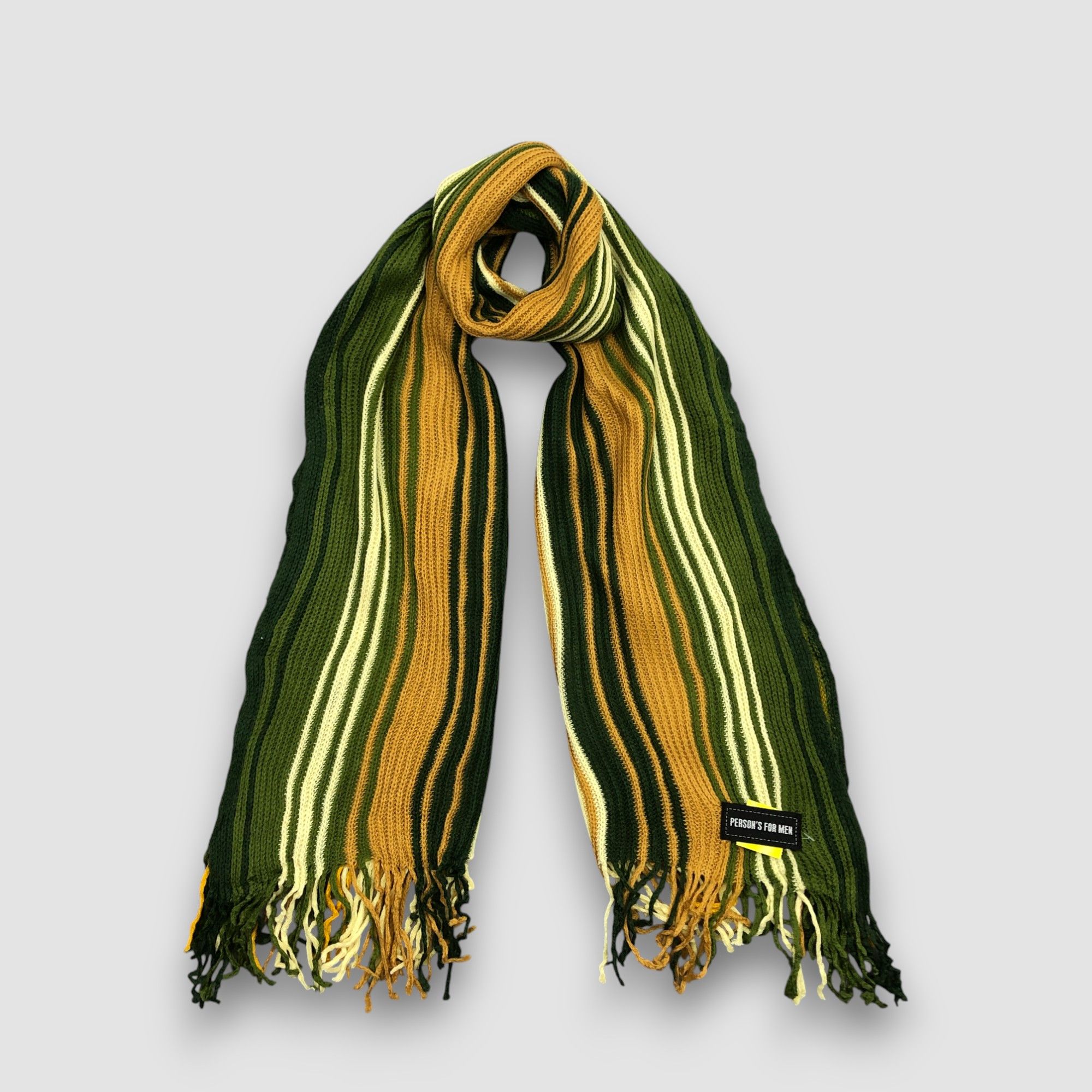 PERSON'S Vintage Person's For Men Scarf Muffler Knit Wool Scarves Size ONE SIZE - 1 Thumbnail