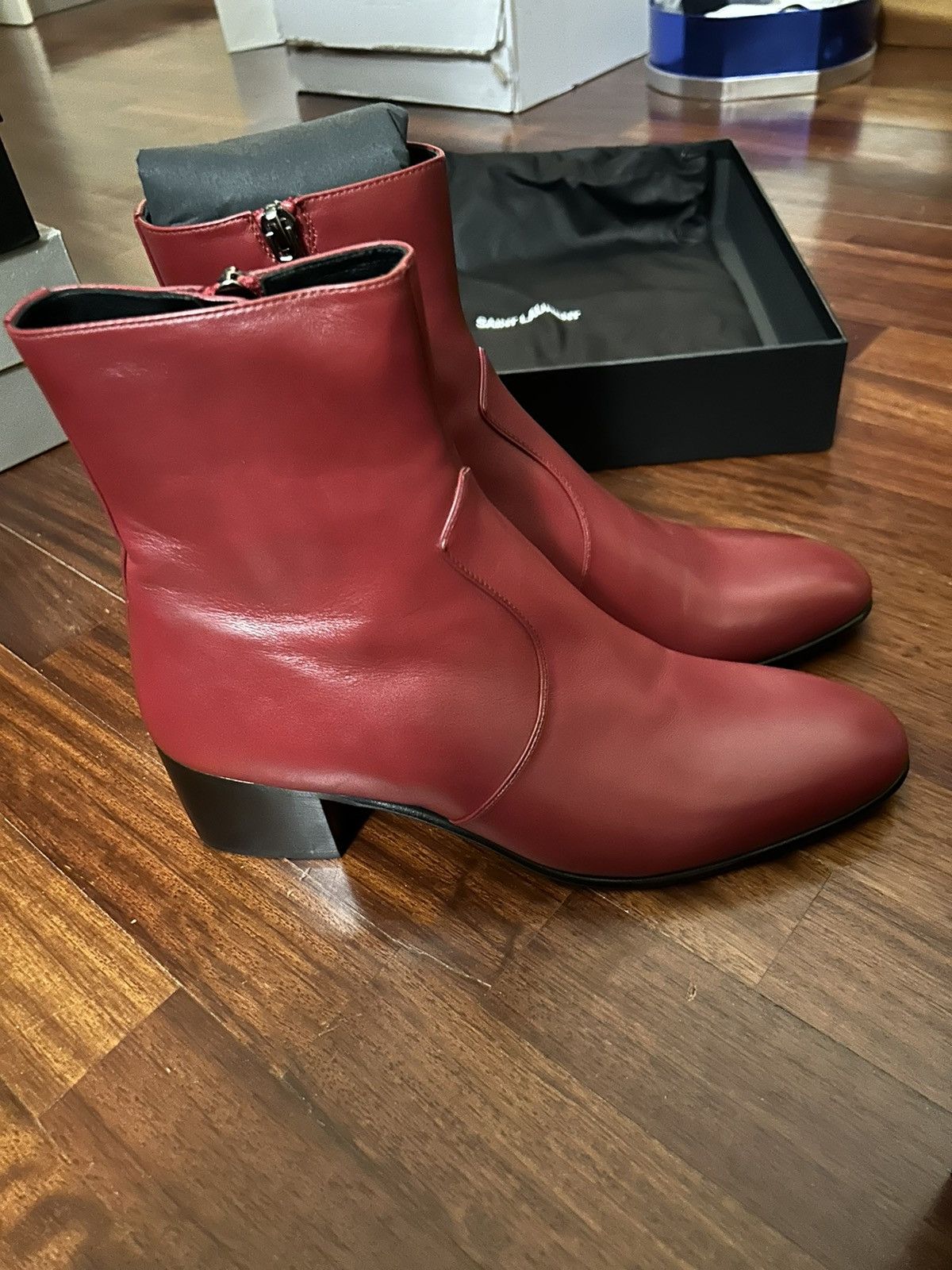 Saint Laurent Paris All red opium Boots Grailed