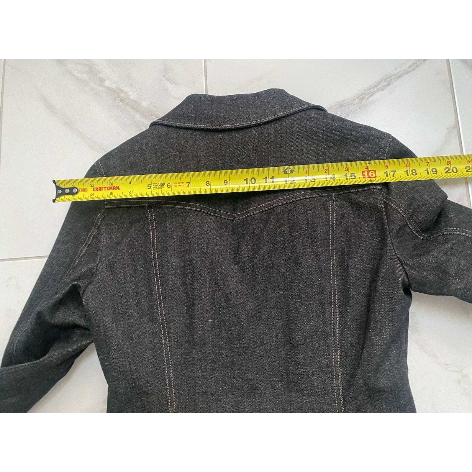Anne Klein Anne Fontaine Blk Denim Jkt w/removable fur collar vintage Size S / US 4 / IT 40 - 10 Thumbnail